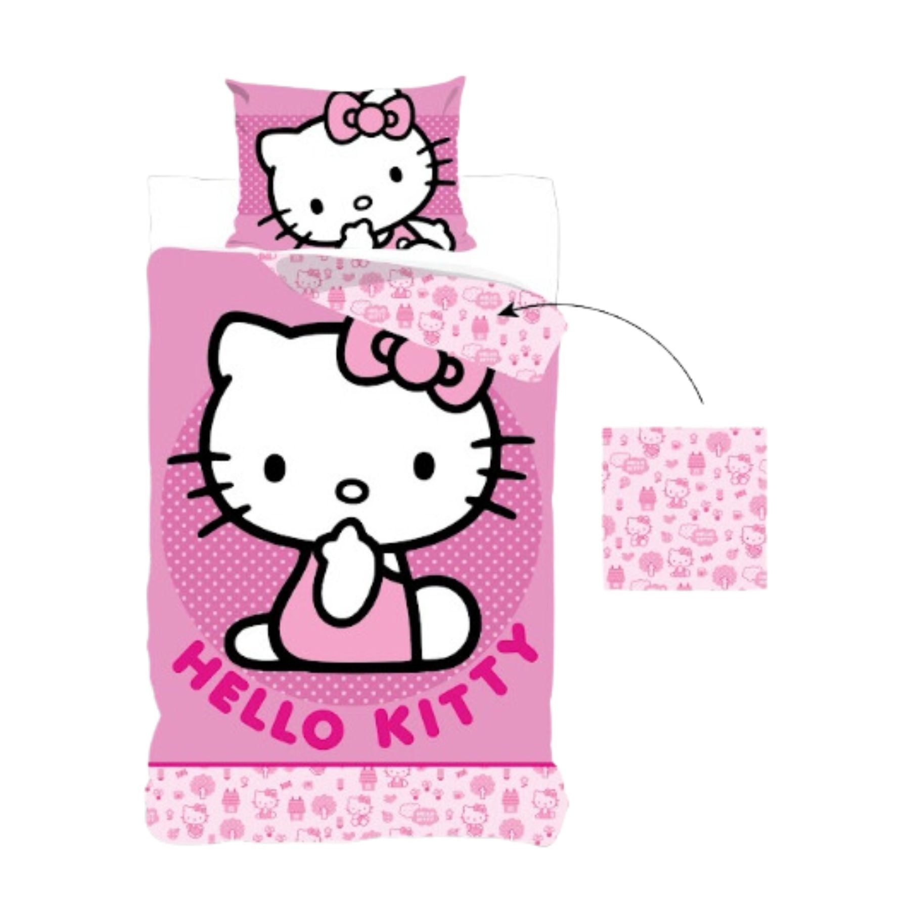 Hello Kitty Bettwäsche Kinder Weicher Bettwäsche 140x200 cm mit Kissenbezug günstig online kaufen