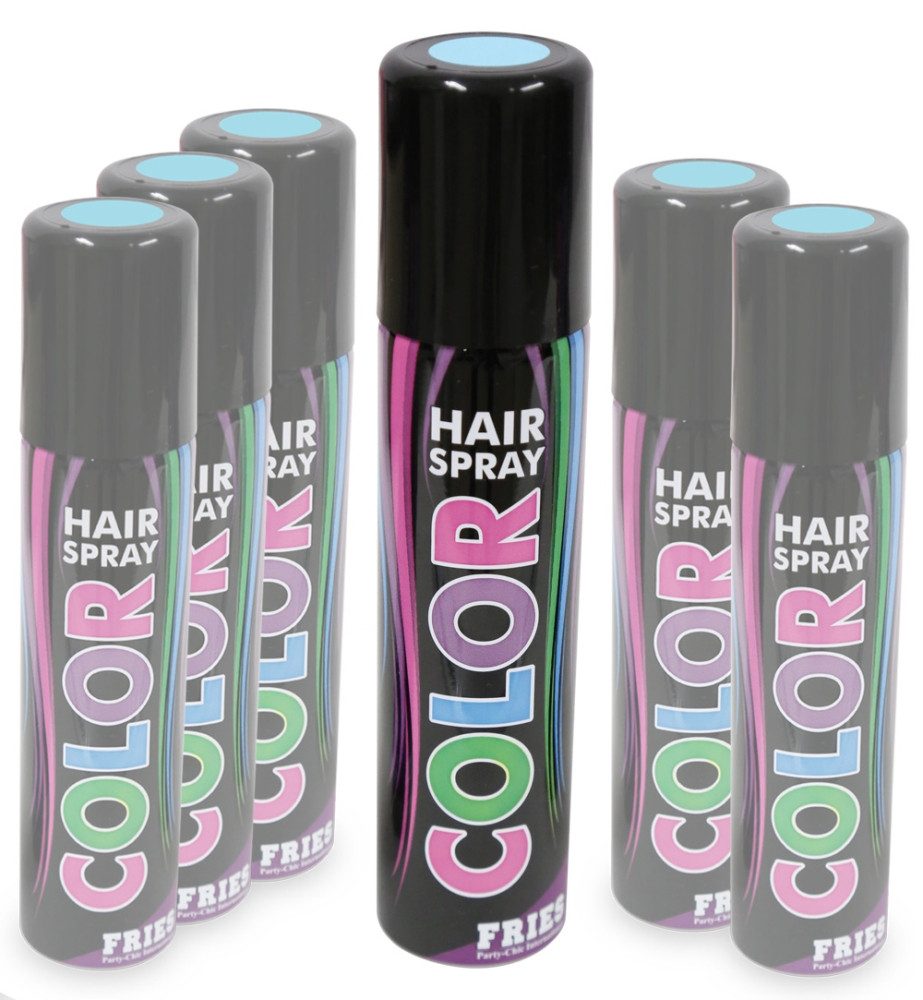 Fries Haarfarbe Pastell Haarspray 100 ml Rosa Lila Blau Grün auswaschbar, Pastellfarben für kreative Partylooks