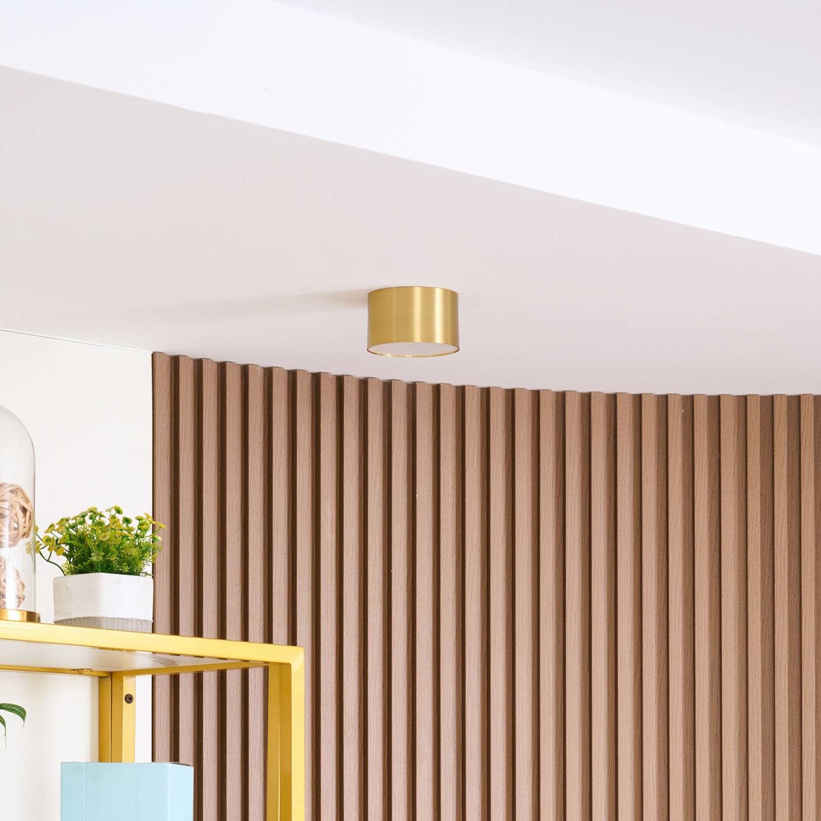Lindby Deckenstrahler Nivoria, LED, Metall, Gold / Messing warmweiß IP20, LED 9 W gesamt, warmweiß
