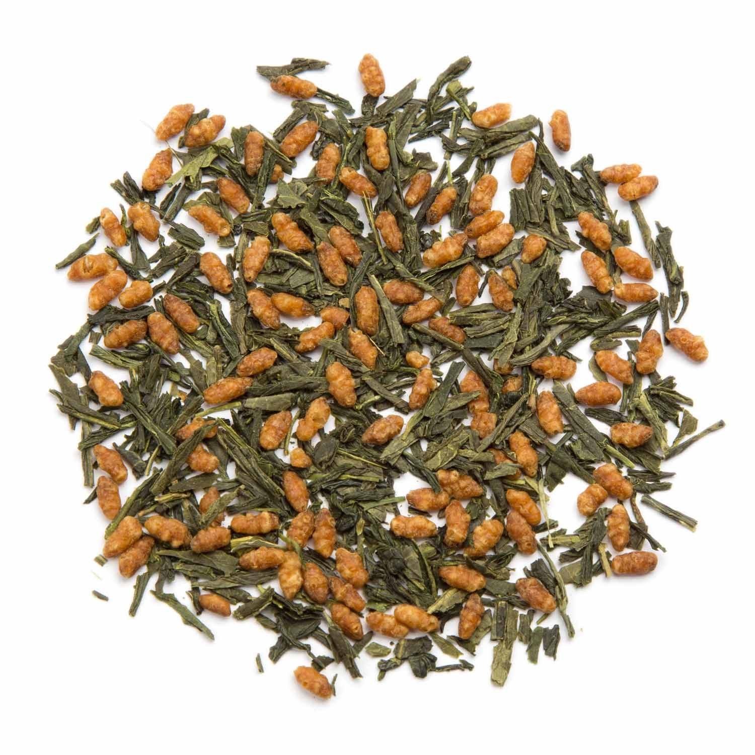 tea exclusive Tee Genmaicha BIO, Japanischer Grüner Tee, Japan, 100g, Sanft mit leichter nussiger und karamelliger Note. Geringer Koffeingeh