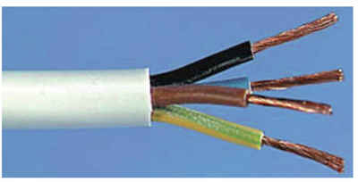 Elektrokabel 1,30 €/m 10 m, 4 x 0,75 mm flexibel Kunst stoff schlauchleitung weiss Elektro-Kabel, (1000 cm)