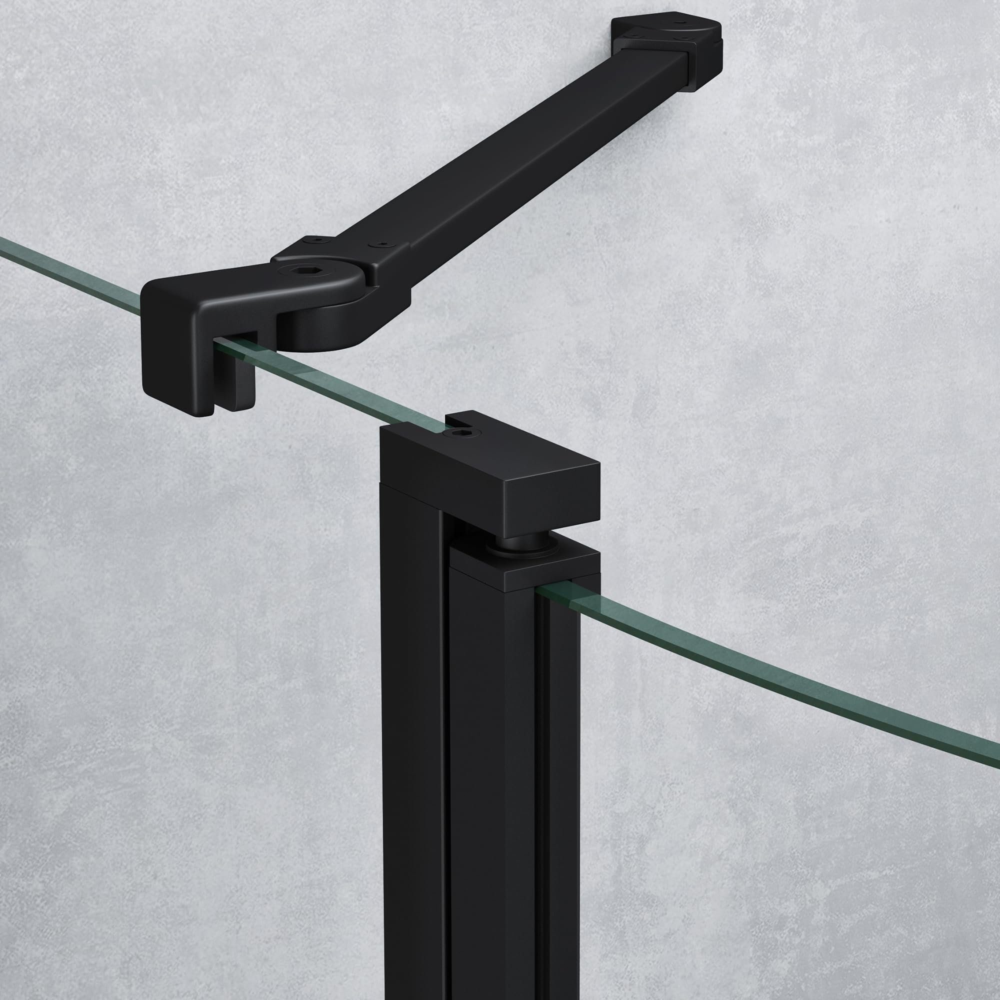 Mai & Mai Eckdusche Duschabtrennung Rav52K Viertelkreis ESG-Sicherheitsglas Schwarz, BxT: 80x80 cm, Einscheibensicherheitsglas, mit Drehtür, Nano-Beschichtung – Bild 4 von 5