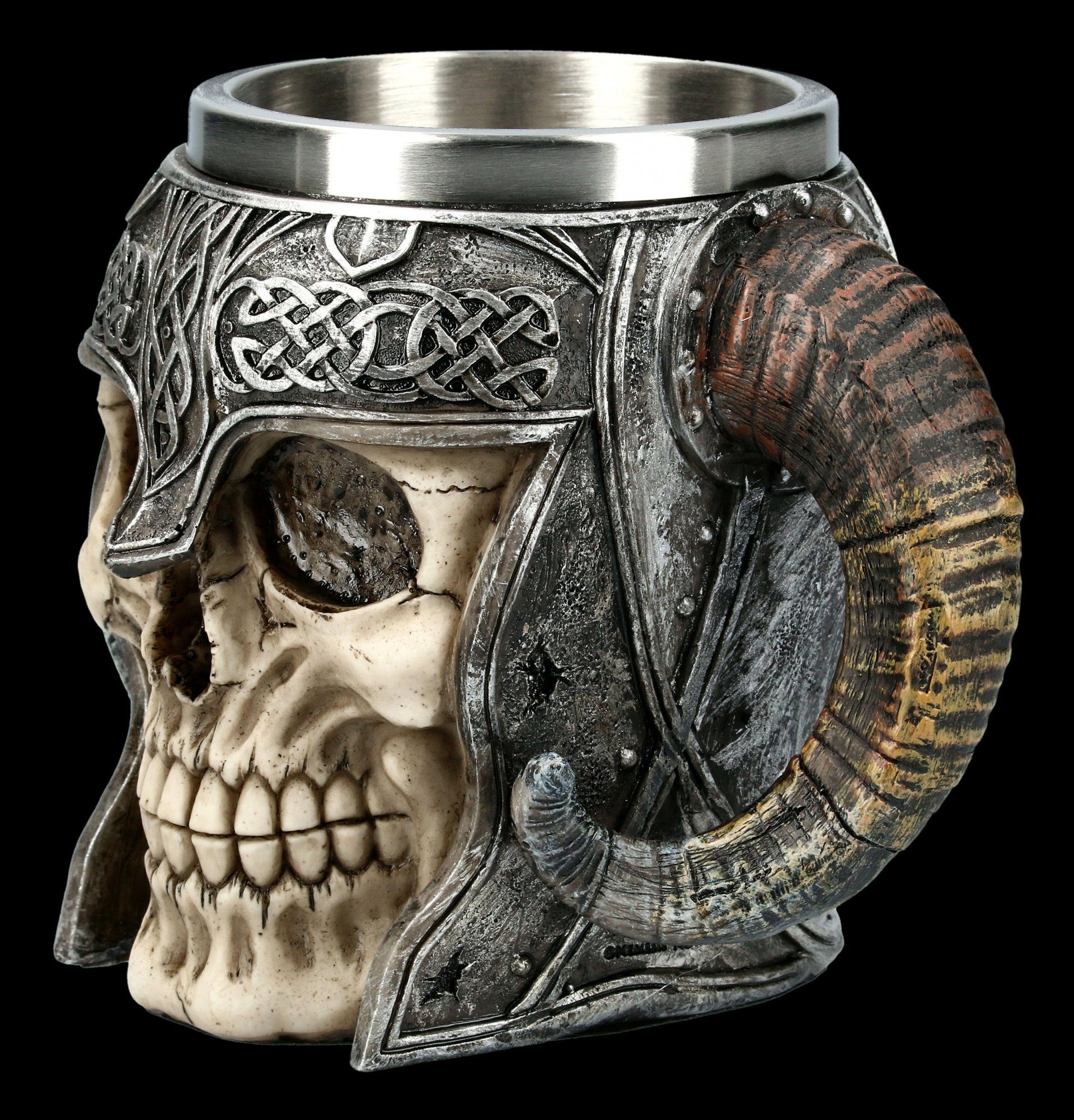 Figuren Shop GmbH Bierkrug Wikinger Totenkopf Krug - Walhalla - Gothic Bierkrug