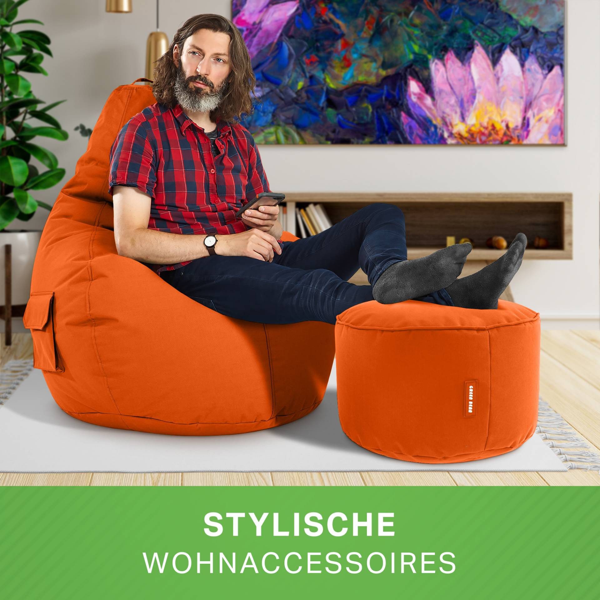 Green Bean Sitzsack Gaming Sitzsack + Hocker Cozy+Cube (Gaming Chair mit Fu günstig online kaufen