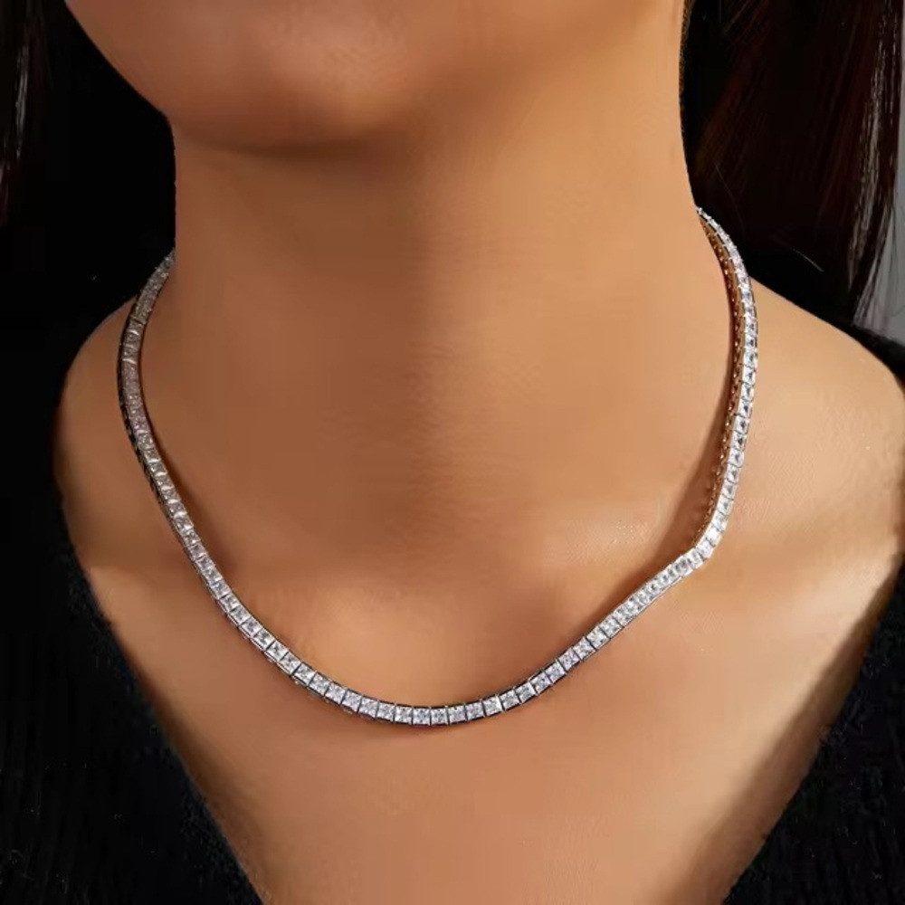 ROUGEMONT Collier Funkelnde Damen Collier Halskette Princess Cut 43cm, Hypo günstig online kaufen
