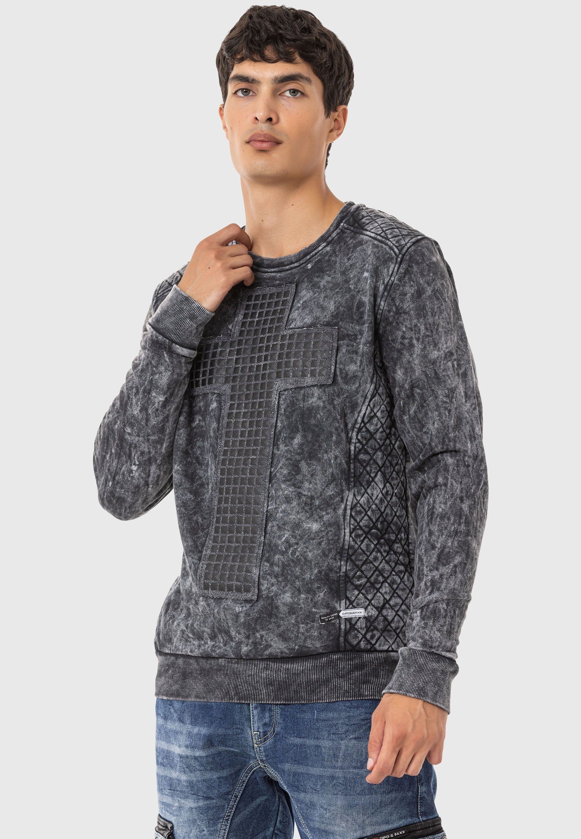 Cipo & Baxx Rundhalspullover Pullover (1-tlg) mit modischem Muster