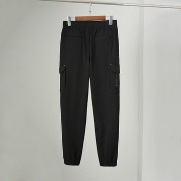KIKI Dehnbund-Jeans Workwear Casual Pants Summer Elastic Waist Nine Minute Pants for Men