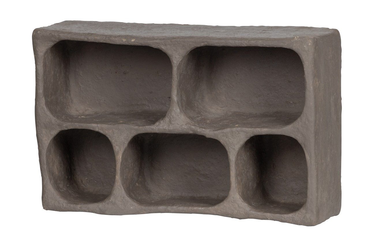 WOOOD Regal Clay aus Pappmaché, Grau, Handarbeit