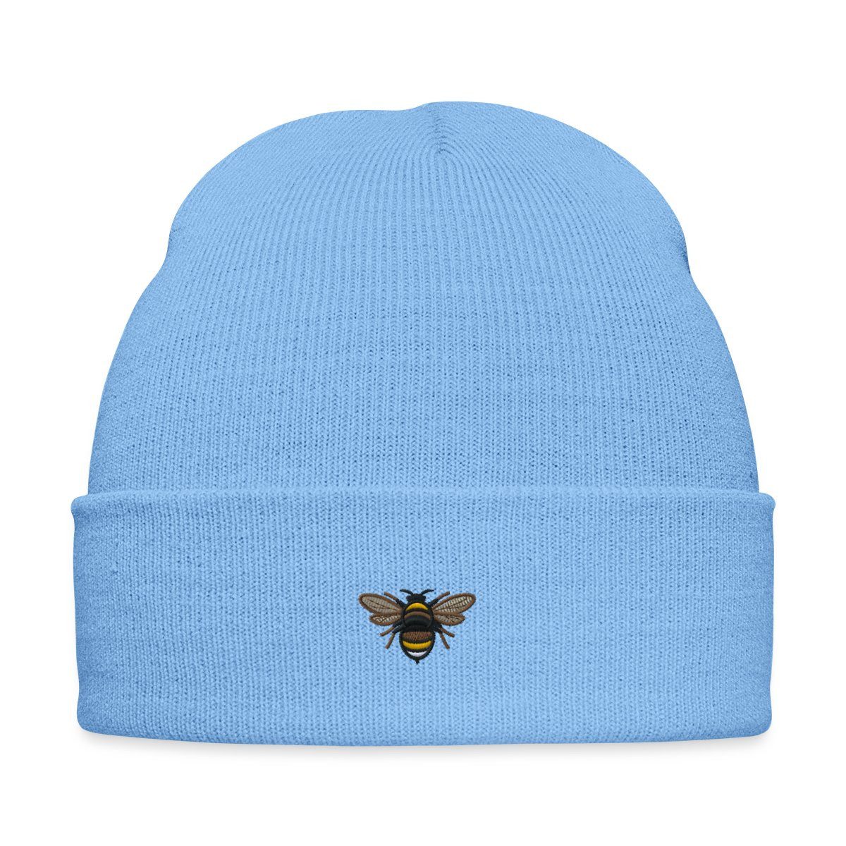 Spreadshirt Beanie Stickmotiv Hummel Lustiges Tier Design Bestickte Wintermütze (1-St)