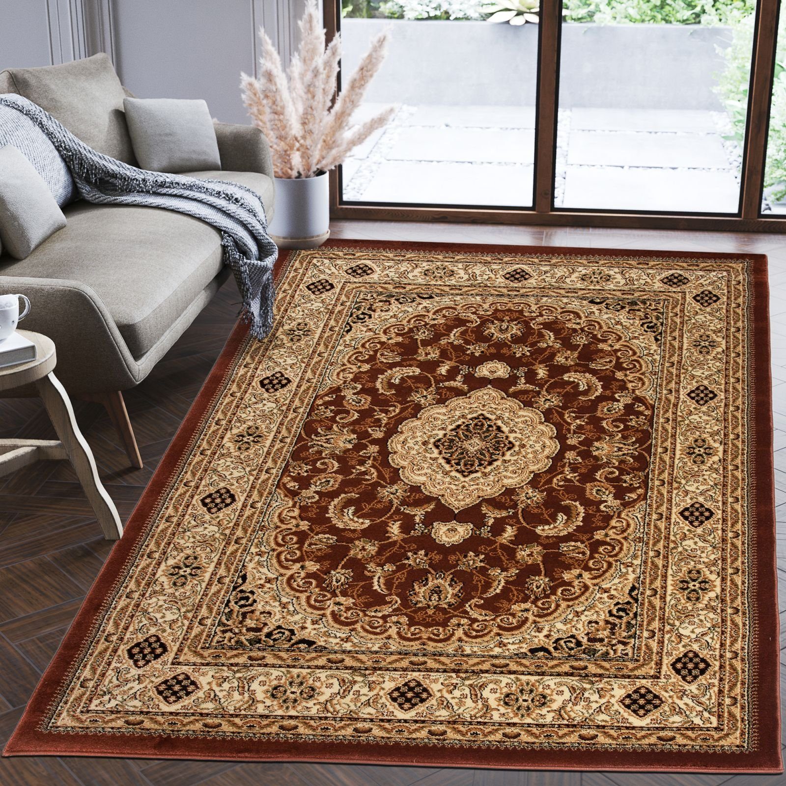 Orientteppich Oriente Teppich - Traditioneller Teppich Orient Braun, Mazovia, 140 x 190 cm, Geeignet für Fußbodenheizung, Pflegeleicht, Wohnzimmerteppich | Alle Teppiche