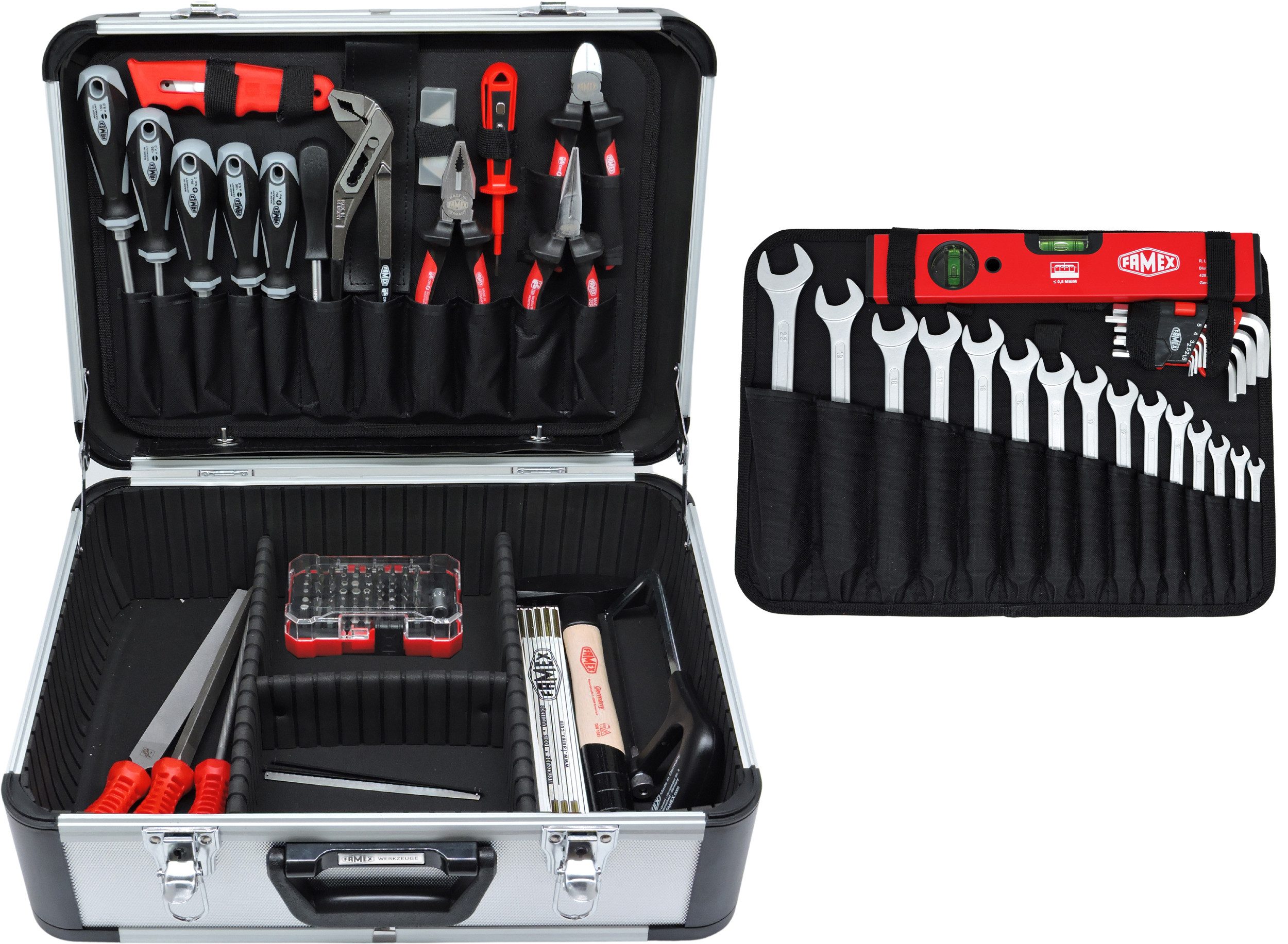 FAMEX Werkzeugset 729-17 Werkzeugkoffer PROFESSIONAL, (Werkzeugkoffer), abschließbar, 30 kg Tragkraft