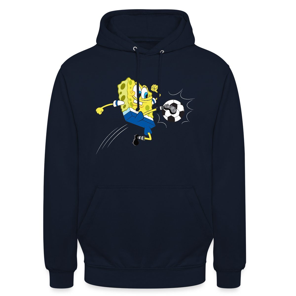 Hoodie Spongebob Schwammkopf Kickt Einen Fußball Unisex Hoodie
