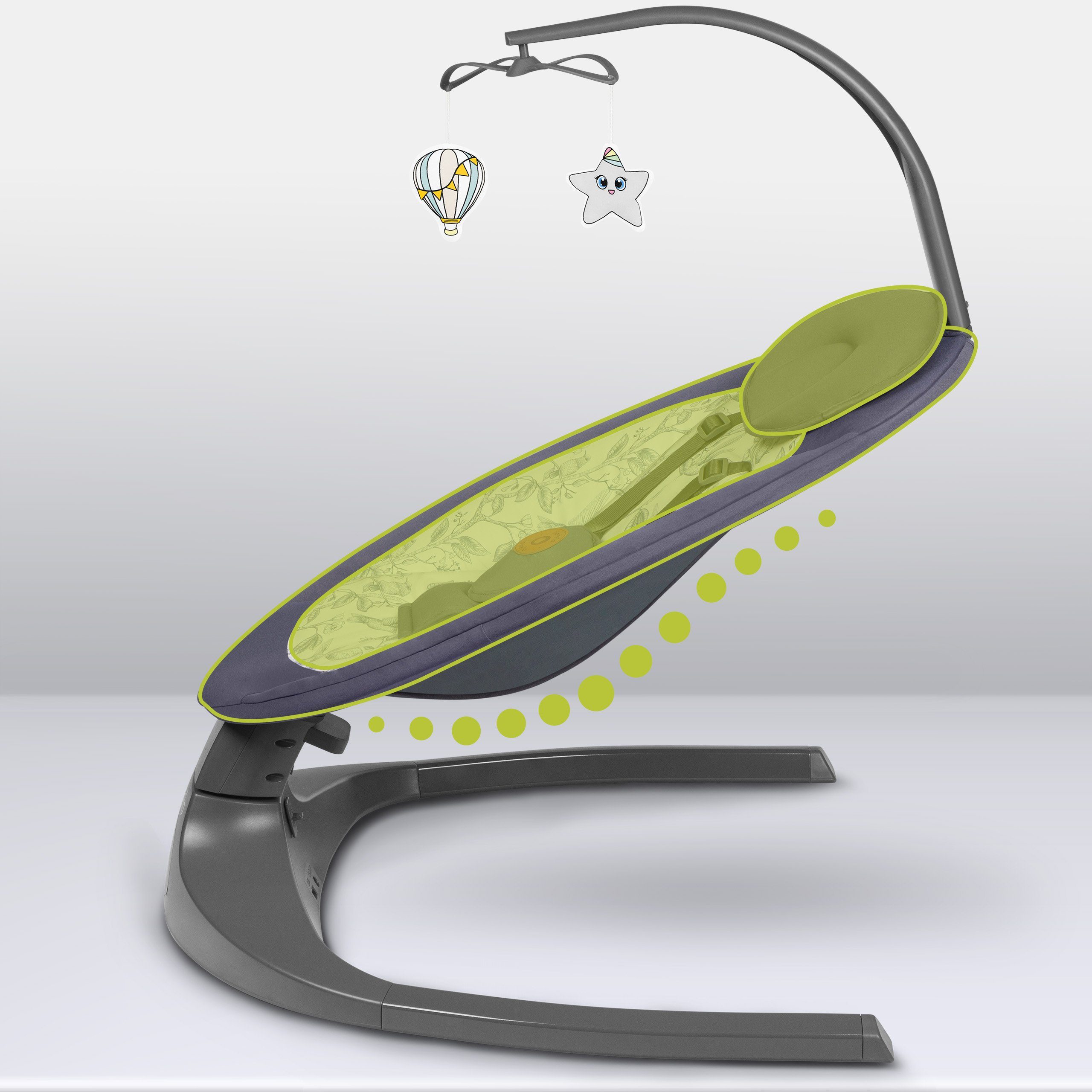 lionelo Babywippe RALF, 2in12-stufige VerstellungVon der Geburt bis 9 kg