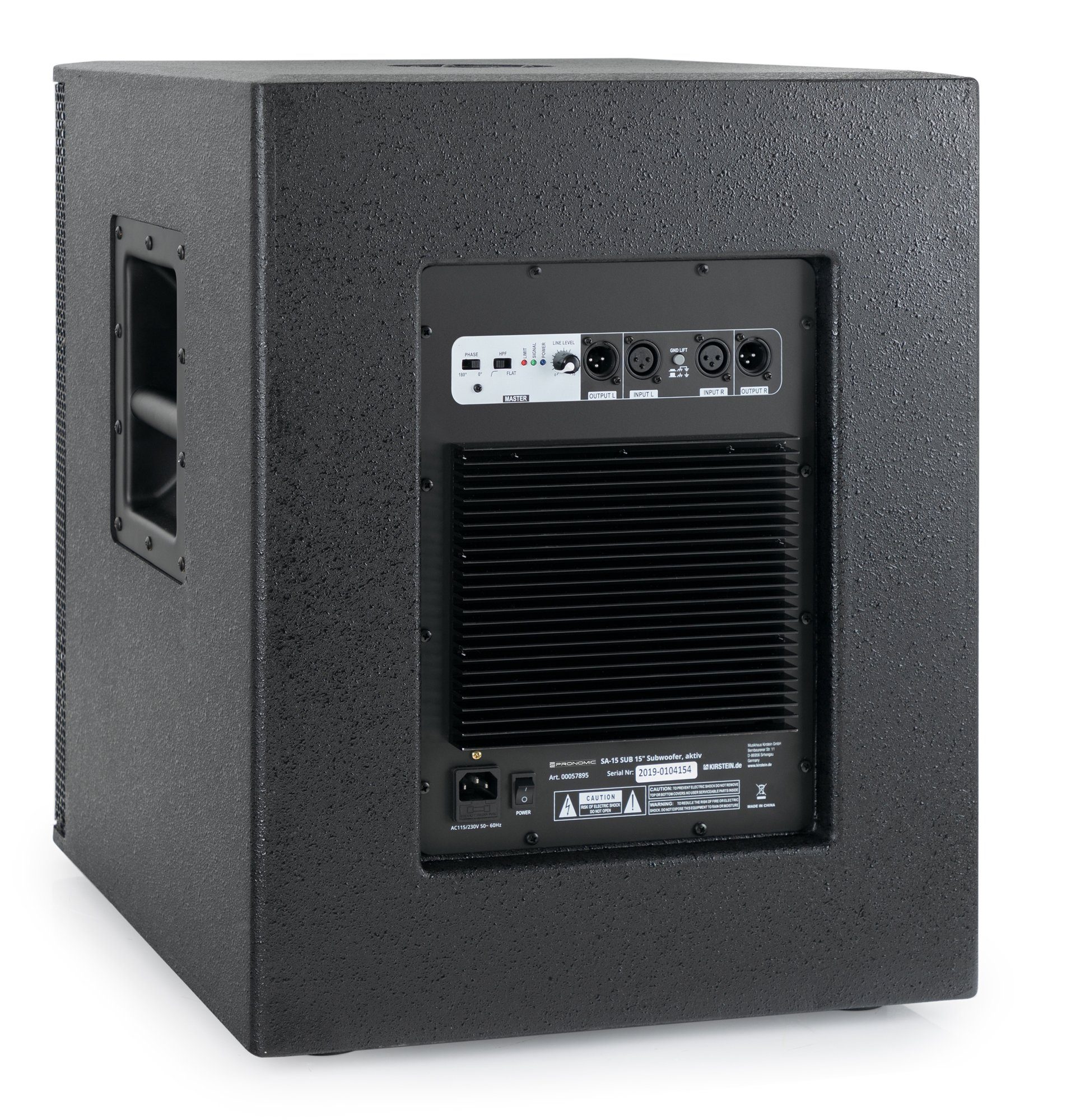 Pronomic SA-15 SUB Aktiv Subwoofer - 1x 15" Speaker mit Bassreflex-Öffnungen Subwoofer (Nein, 700 W, max. SPL: 128 dB - 35mm-Flansch) – Bild 3 von 5