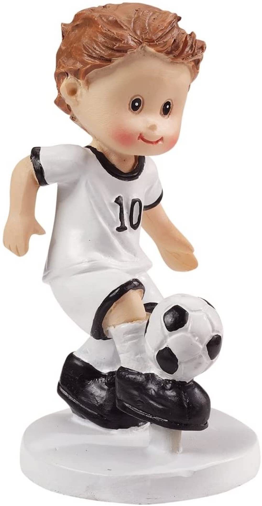 HobbyFun Dekofigur Dekofigur: Fußballer mit Ball, Polyresin, 85 mm
