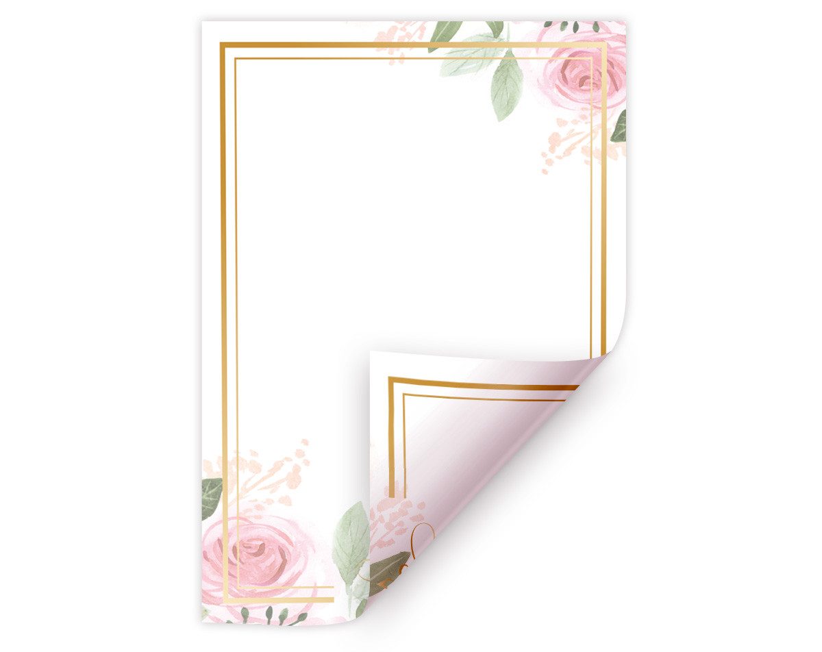 JUNAPACK Канцелярские товары A4 Firmenpost Briefbögen lose Druckerpapier Blumen Ostern Briefpost, Edles DIN A4 Канцелярские товары – Beidseitig bedruckt & vielseitig nutzbar