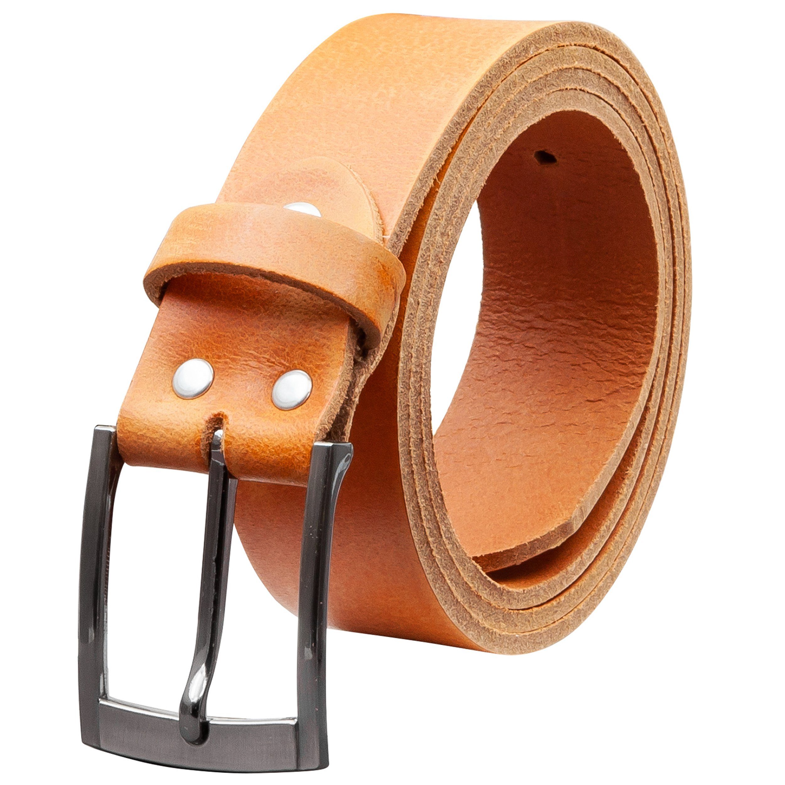 COLOGNEBELT Ledergürtel OM418-GE-Cognac MADE IN GERMANY, Cognac, Kürzbar, 100 % Echtleder, Unisex, Geschliffen