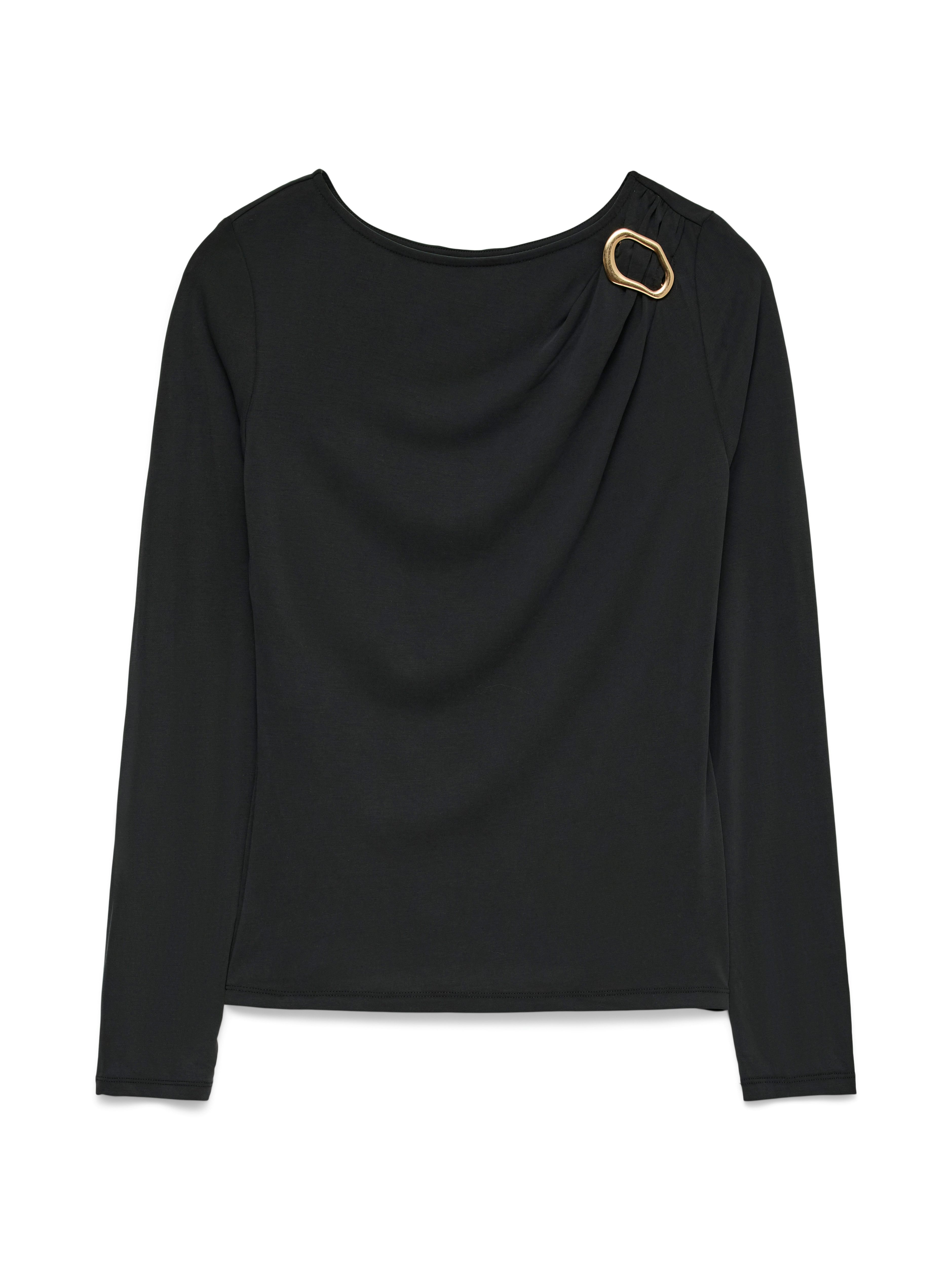 Vero Moda Langarmshirt VMBRIELLE LS BOATNECK TOP JRS Materialmix, regular fit