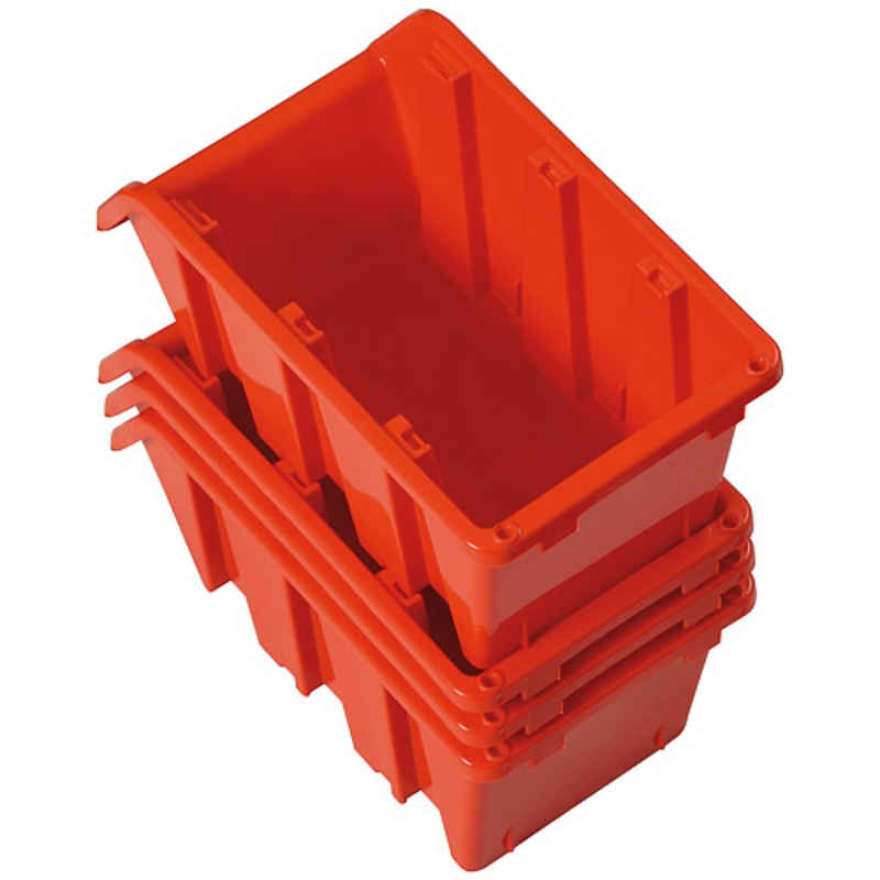 Proregal Stapelbox »Sichtlagerkasten aus Kunststoff, Rot, Mehrere Größen« (1 St), 1-10 Stück, Sortimentskasten, Sortimentsbox
