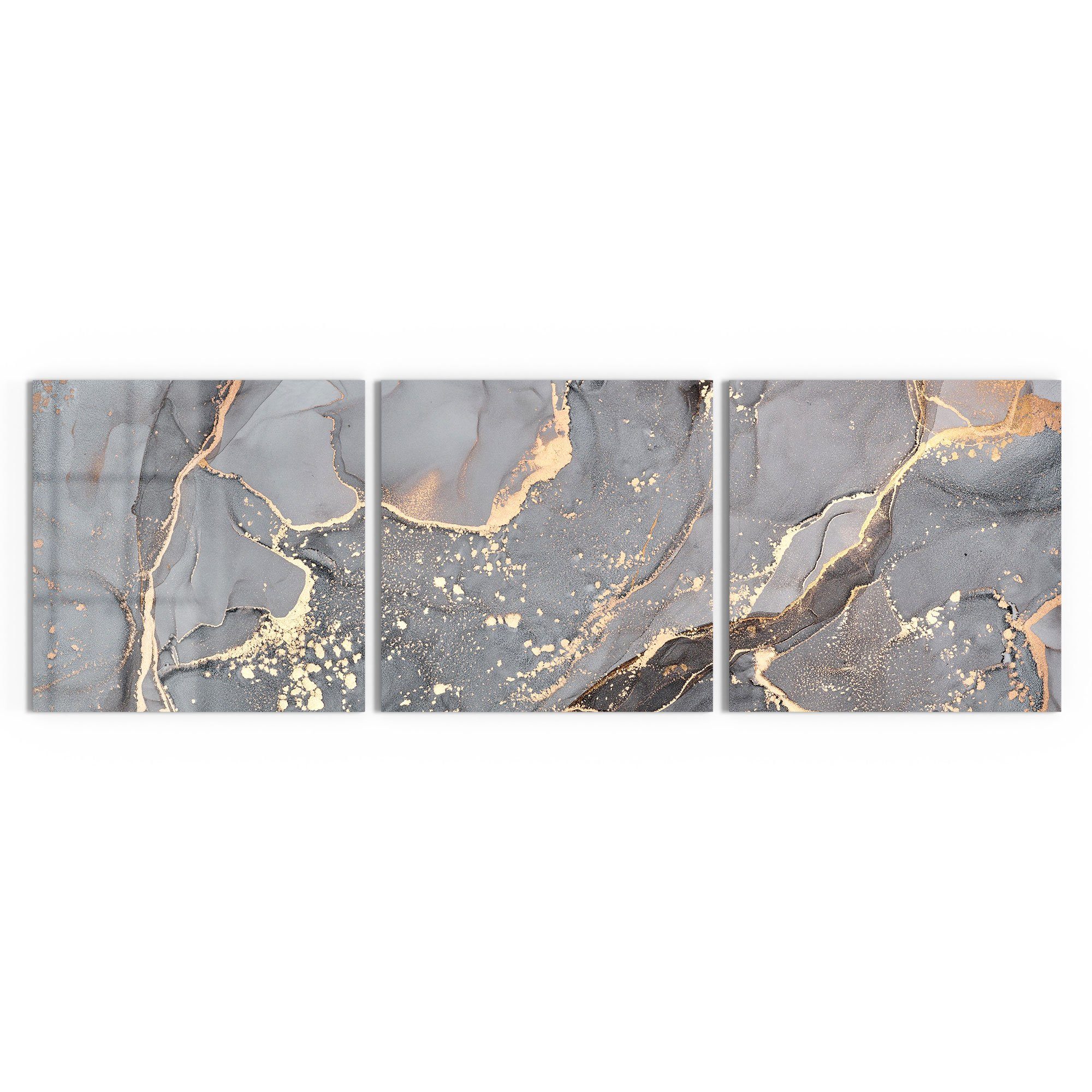 DEQORI Glasbild 'Elegantes Marmormuster', 'Elegantes Marmormuster', Glas Wandbild Bild schwebend modern