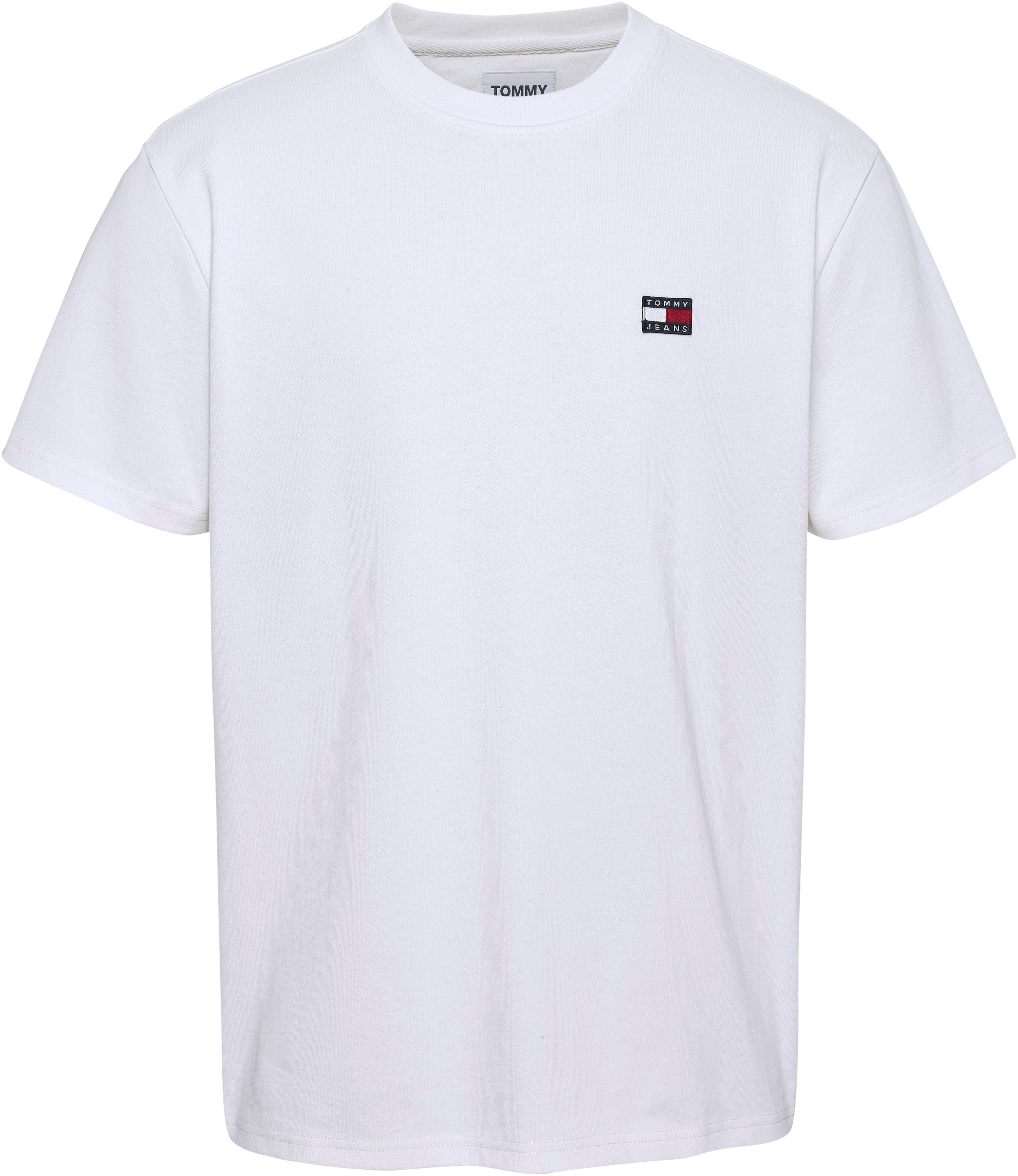 Tommy Jeans T-Shirt TJM CLSC TEE mit TOMMY White XS BADGE Rundhalsausschnitt