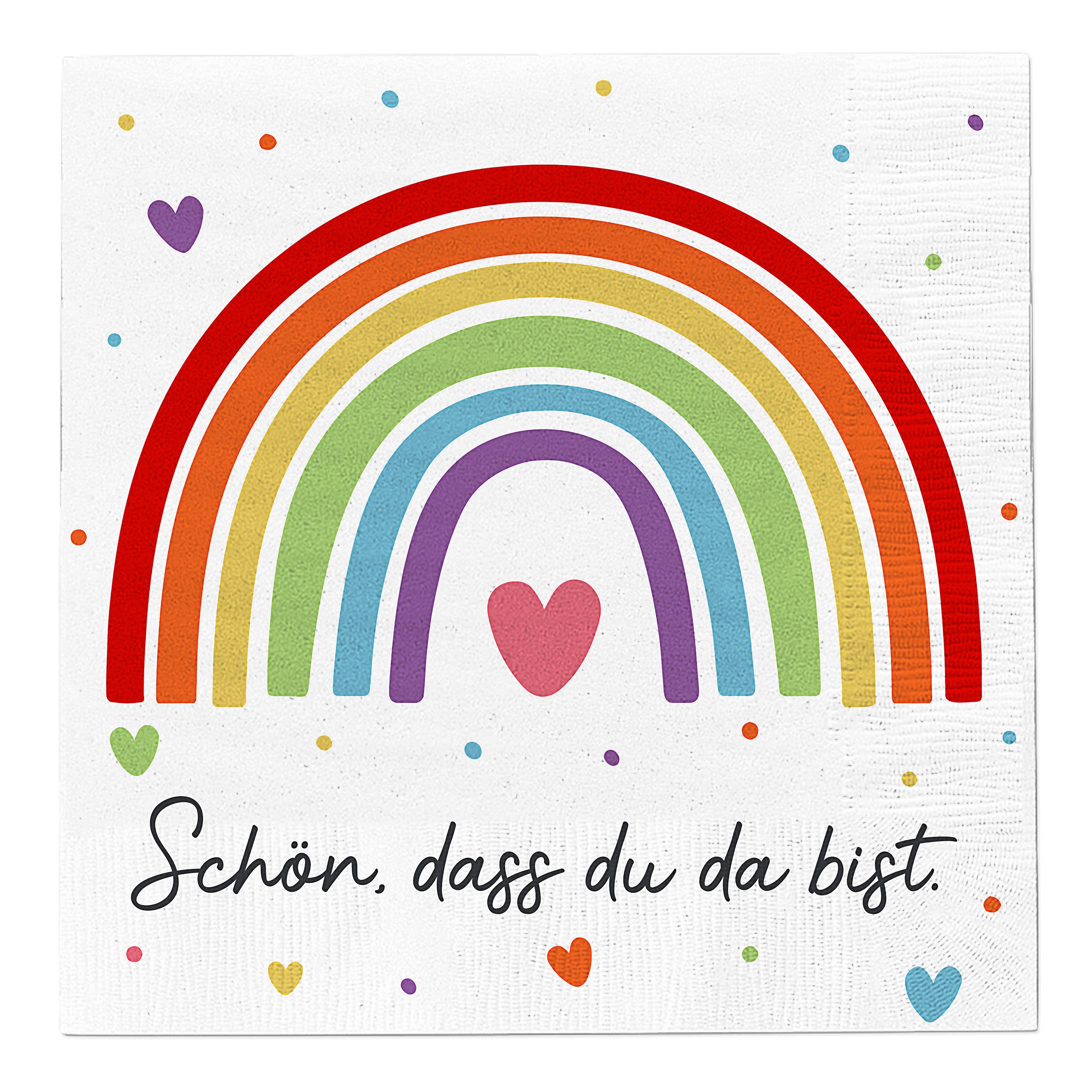 CEPEWA Papierserviette Servietten 'Regenbogen' 80er Set 33x33cm 3-lagig Papierserviette Tuch – Bild 5 von 5