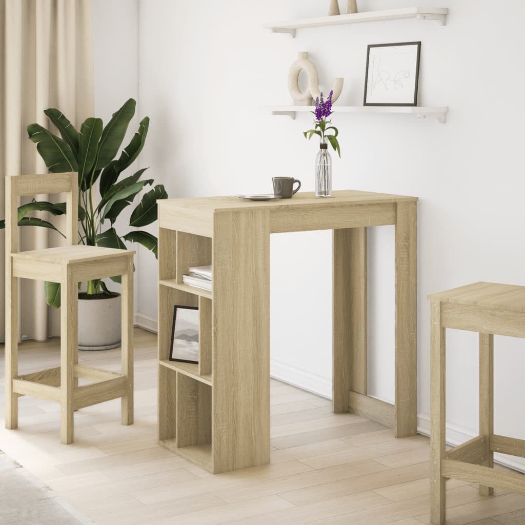 vidaXL Esstisch Bartisch mit Regal Sonoma-Eiche günstig online kaufen