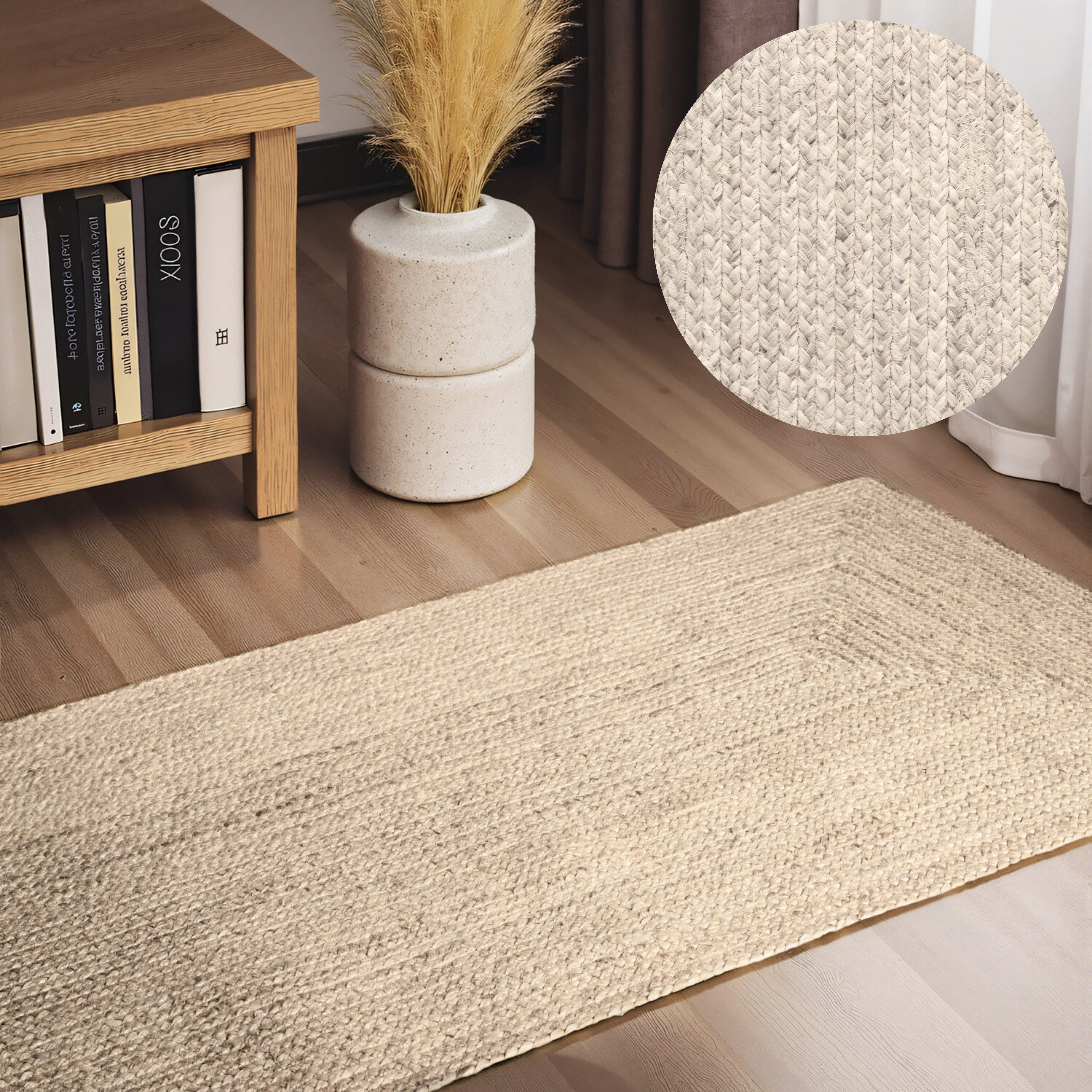 HANSE Home Teppich Juteteppich Teppich Juno, rechteckig, Höhe: 9 mm, Jute, Shape, Handgemacht, Wohnzimmerteppich, Naturteppich, Wohnzimmer