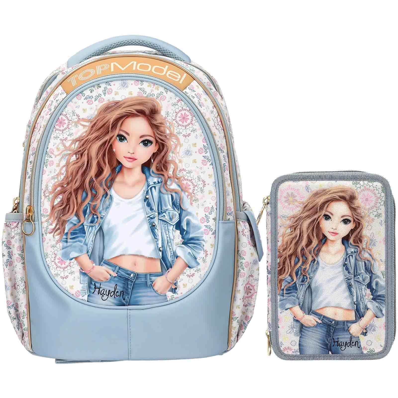 Depesche Kinderrucksack TOPModel Schul-Set FESTIVAL FUN 2er Set (1x Schulrucksack, 1x Federmäppchen, 2-tlg)