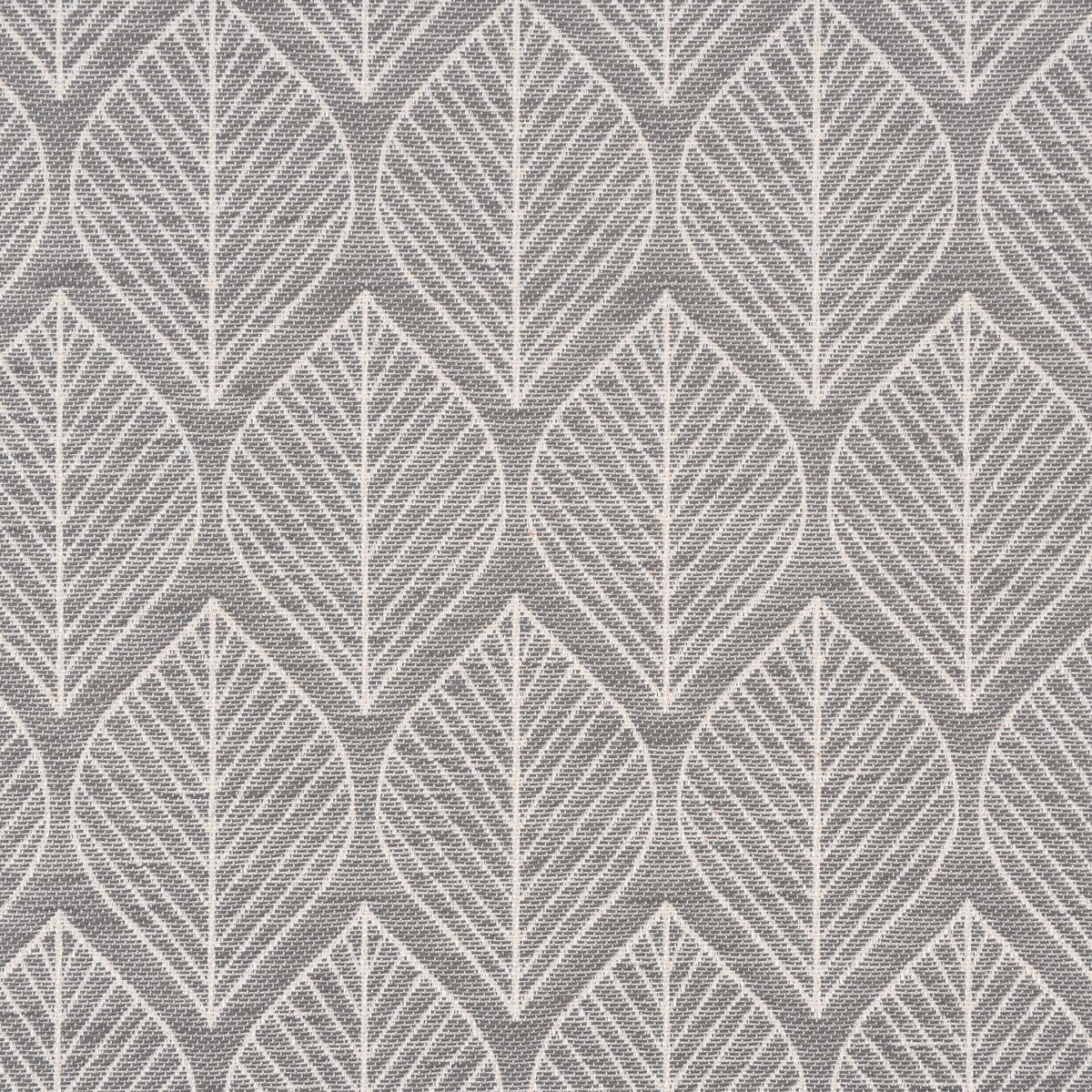Stoff Dekostoff Doubleface Premium Leaf Retro Scandi Blätter grau hellbeige