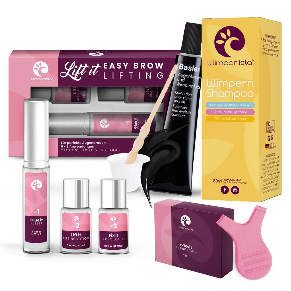 Wimpanista Augenbrauen-Kosmetika Brow Lifting Set PRO. Browlifting Kit & Augenbrauenfarbe im Set.
