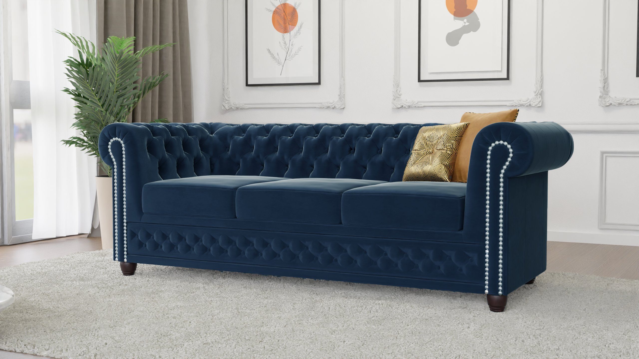 S-Style Möbel Chesterfield-Sofa Lena 3-Sitzer mit günstig online kaufen