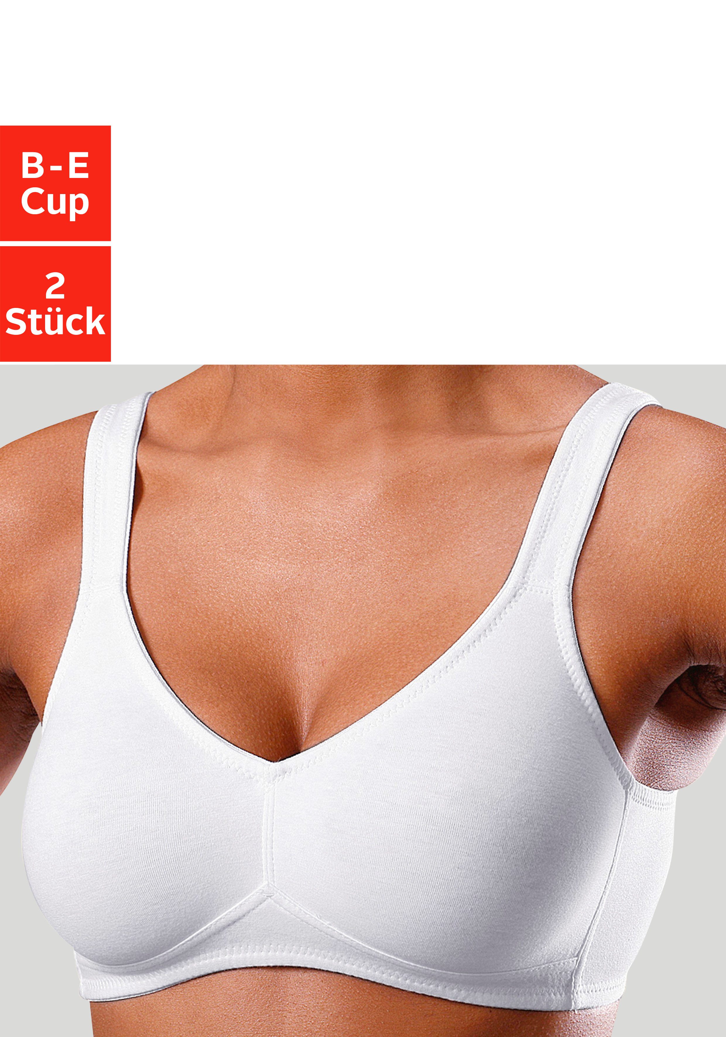 petite fleur Soft-BH (Packung, 2 Stück) ohne Bügel, Baumwolle – auch ideal für große Größen. € 36,99, (€ 18,50 pro 1 Stk).