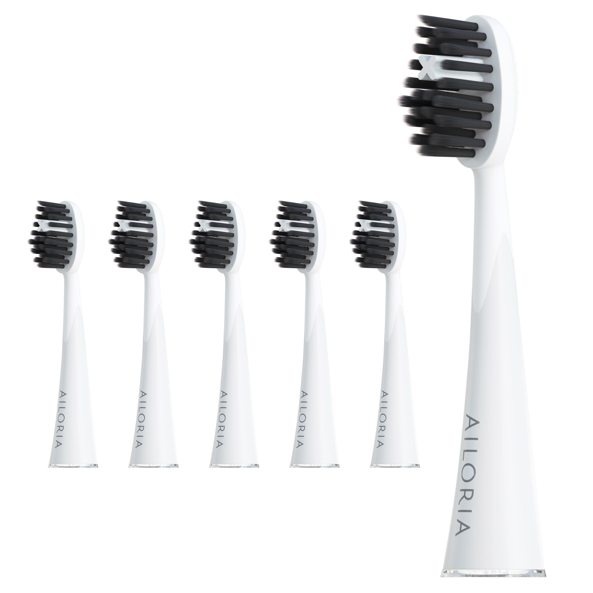 AILORIA Aufsteckbürsten SHINE BRIGHT Charcoal Ersatzbürstenköpfe 6er Set, Ersatzbürstenköpfe Set für SHINE BRIGHT