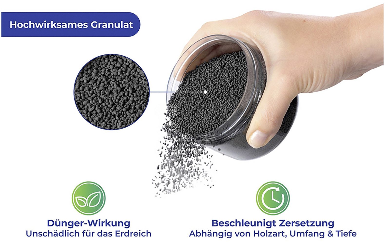Maximex Unkrautbekämpfungsmittel Wurzel-weg, 300 g, 3 St., Set, Wurzelentferner, beschleunigt Zersetzung von Baumstümpfen und Holz