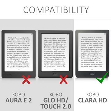 kwmobile E-Reader-Hülle Hülle für Kobo Clara HD, Schlaufe Ständer - e-Reader Schutzhülle - Flip Cover Case