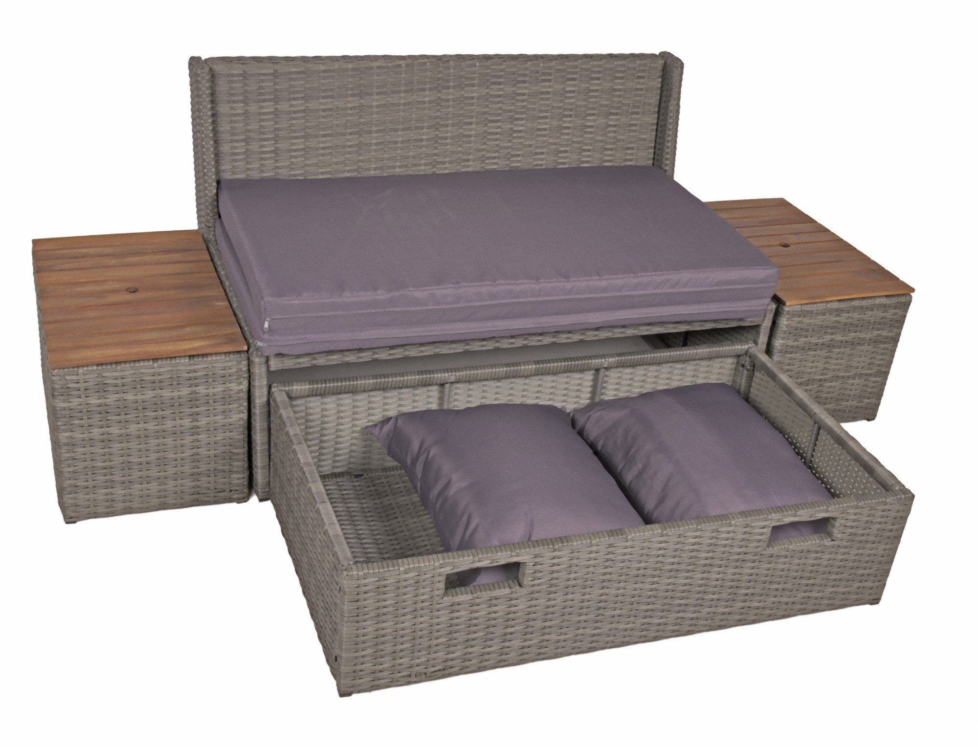 Garden Pleasure Loungeset, Loungesofa METZ Sofa ausziehbar Beistelltische  Sitzgruppe Lounge Möbel