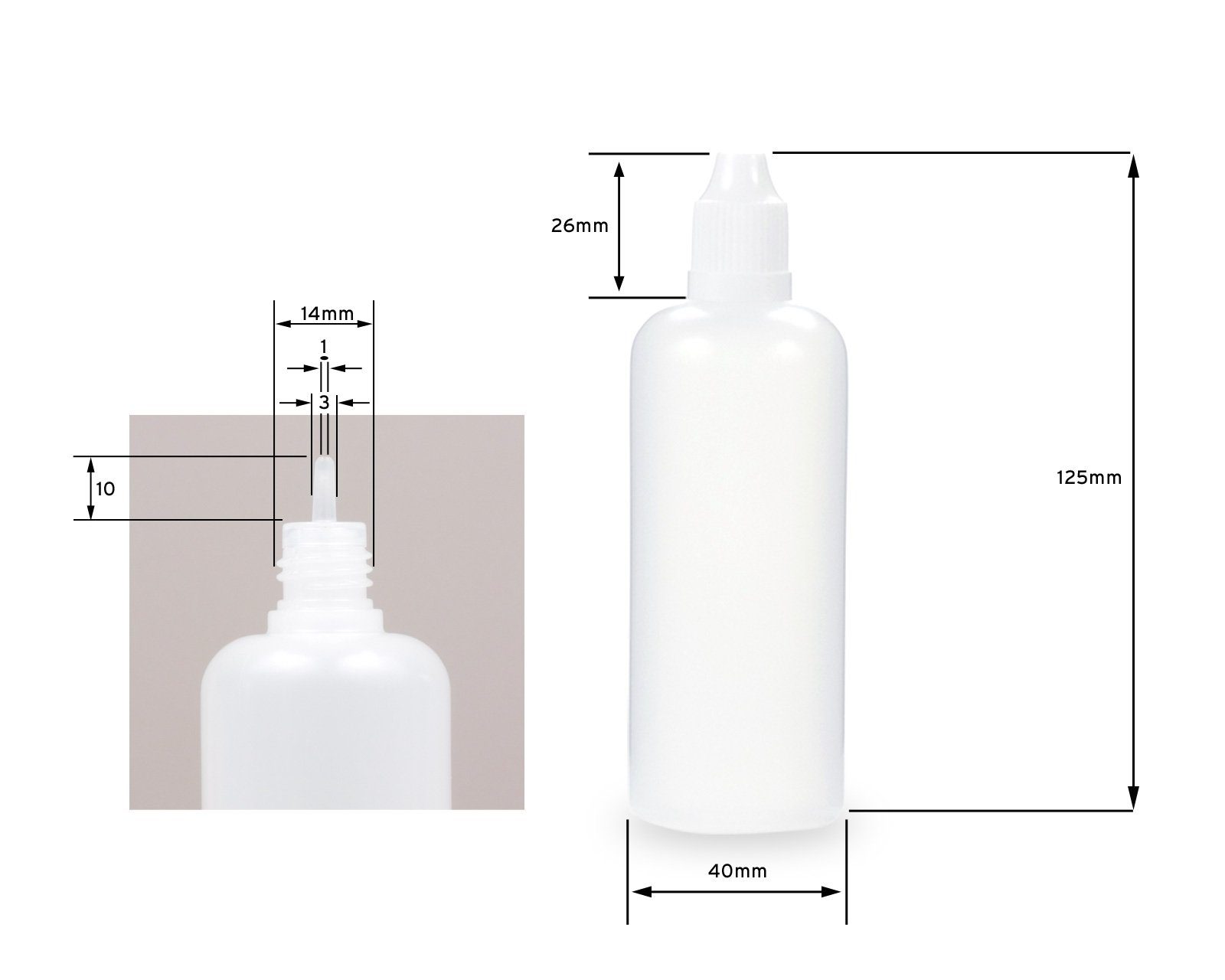 OCTOPUS weiß 500 100 St) (500 ml Kanister G14, Deckel Plastikflaschen LDPE, Tropfeinsatz,