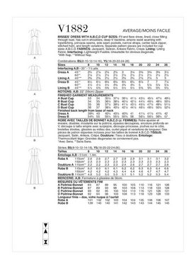 H-Erzmade Kreativset Vogue® Papierschnittmuster Damen - Kleid - V1882