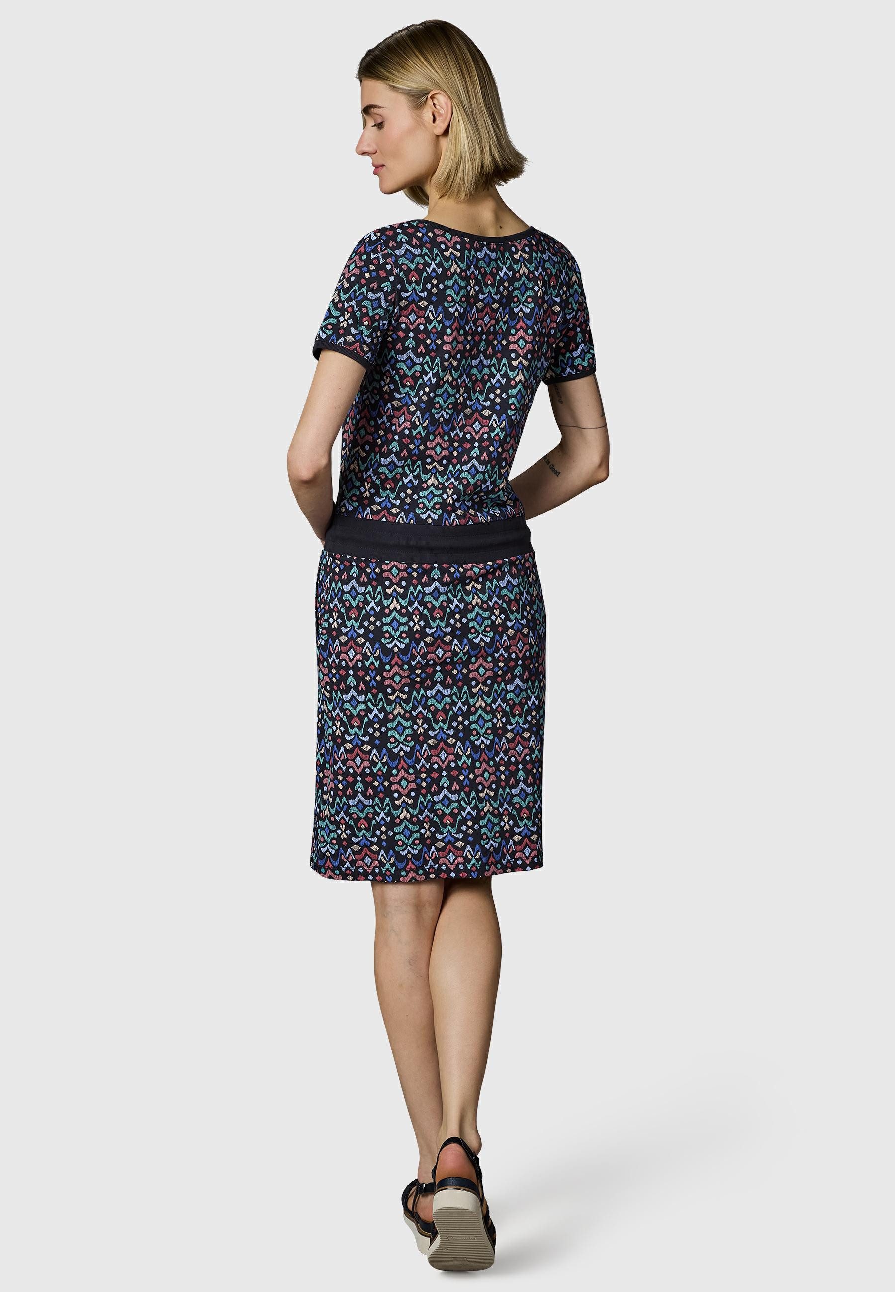 Ragwear Minikleid Baomi Print YOUMODO Gemustertes kurzes Sommerkleid mit Taillenkordel