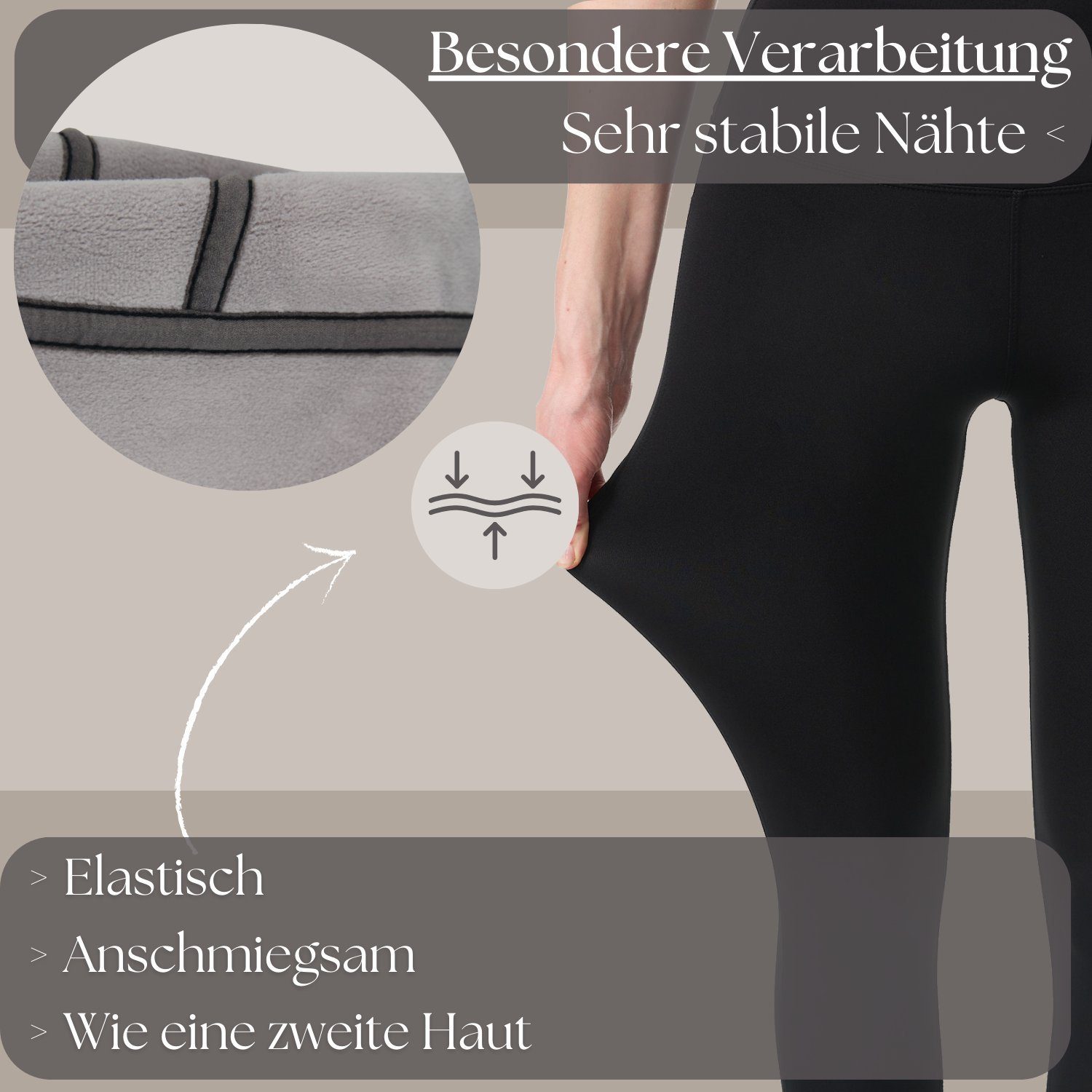 Frentree Thermoleggings Damen mit Fleece Gefütterte Thermo Leggings für Winter High Waist Strumpfhose Kuschelig Warm Elastisch Sport