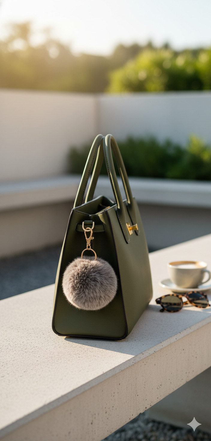 LIRA Deko Taschenanhänger Pompom Luxus 100% Fell Schlüsselanhänger vergolde günstig online kaufen