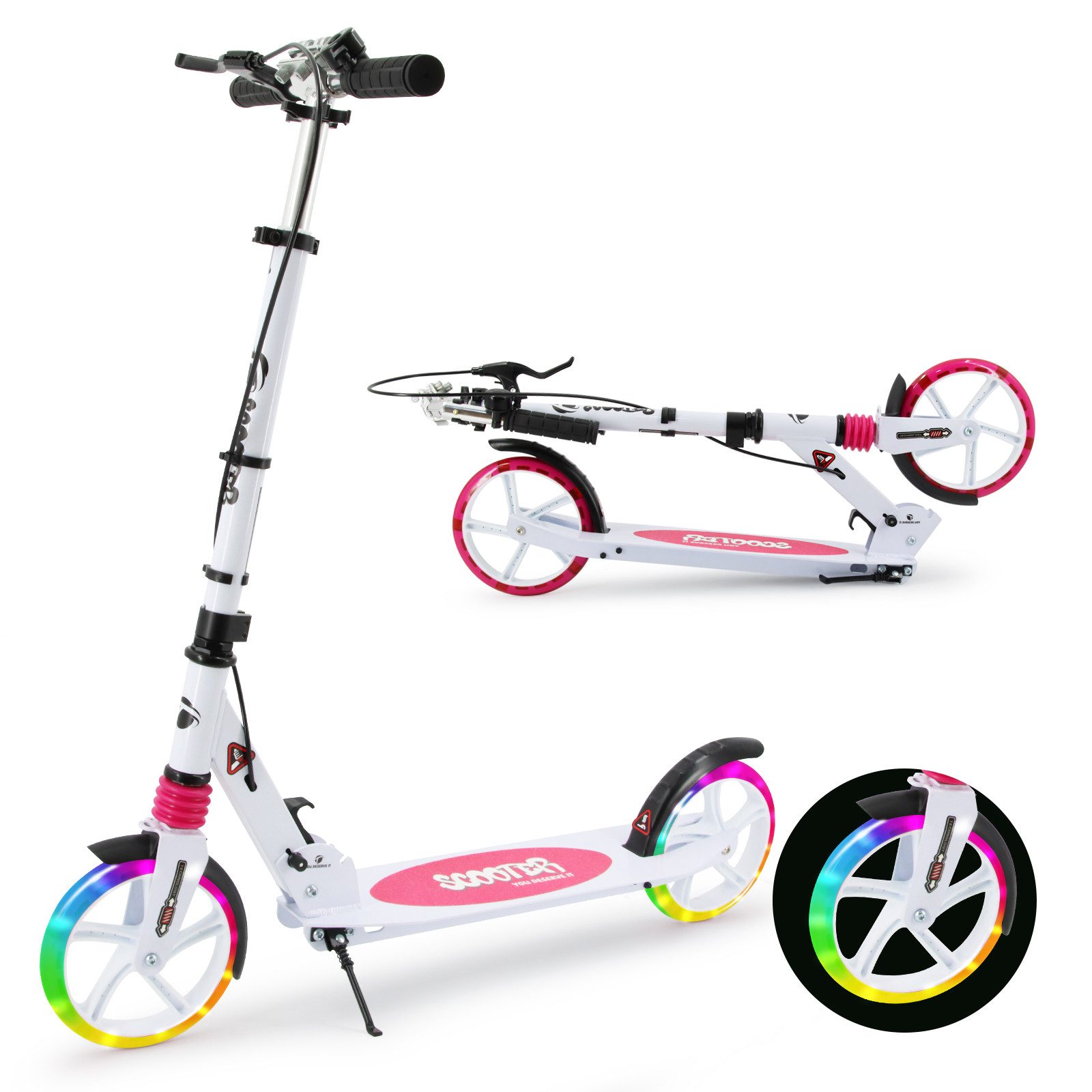YEE RUN Cityroller für Kinder, Jugendliche und Erwachsene, höhenverstellbar und faltbar.