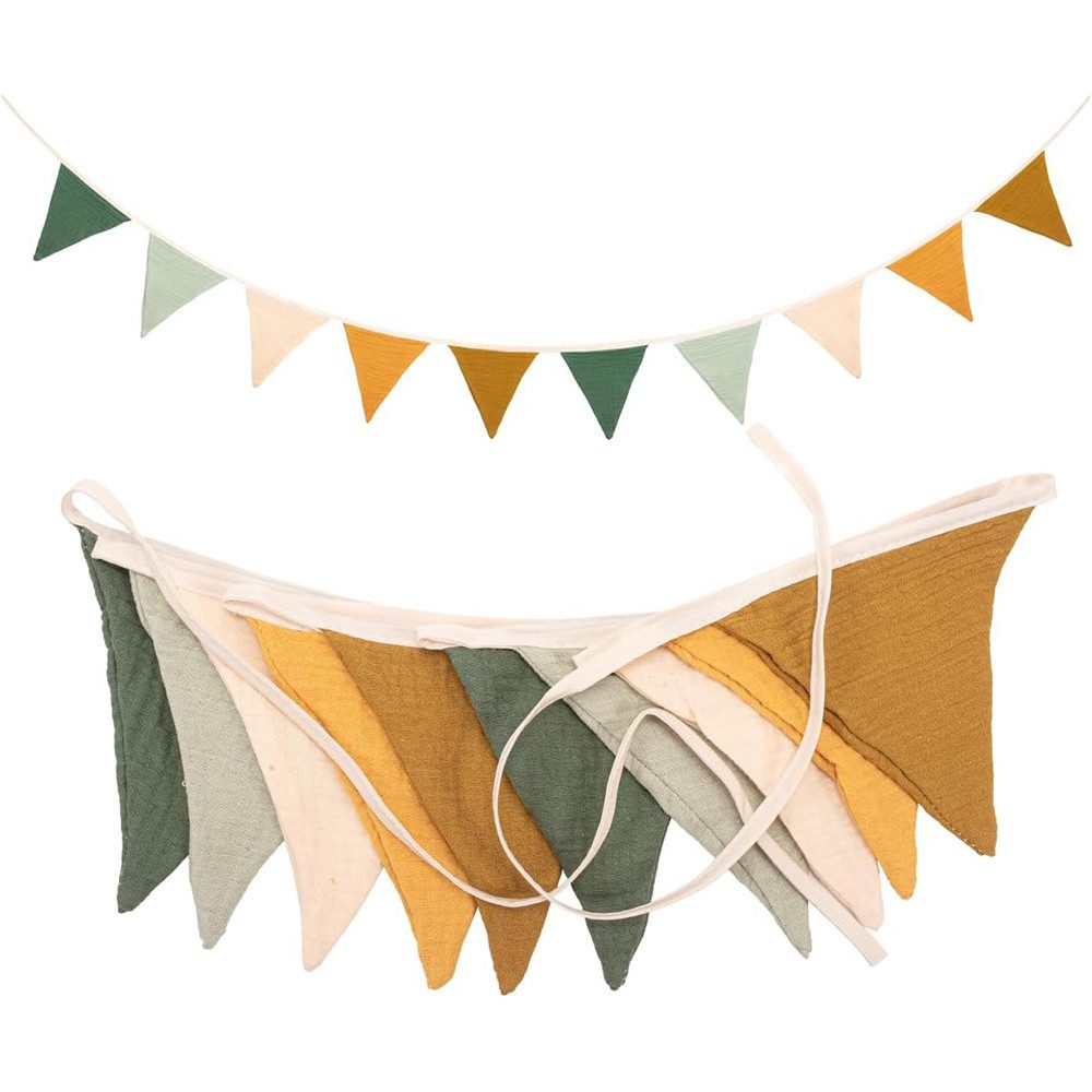 Coonoor Hängedekoration Wimpelkette Kinderzimmer,Girlande Kinderzimmer Deko zum Aufhängen (Musselin Baumwolle Stoff Wimpelkette), Hausbett Deko Mädchen&Jungen,Wanddeko Geschenk,Babyzimmer Dekoration