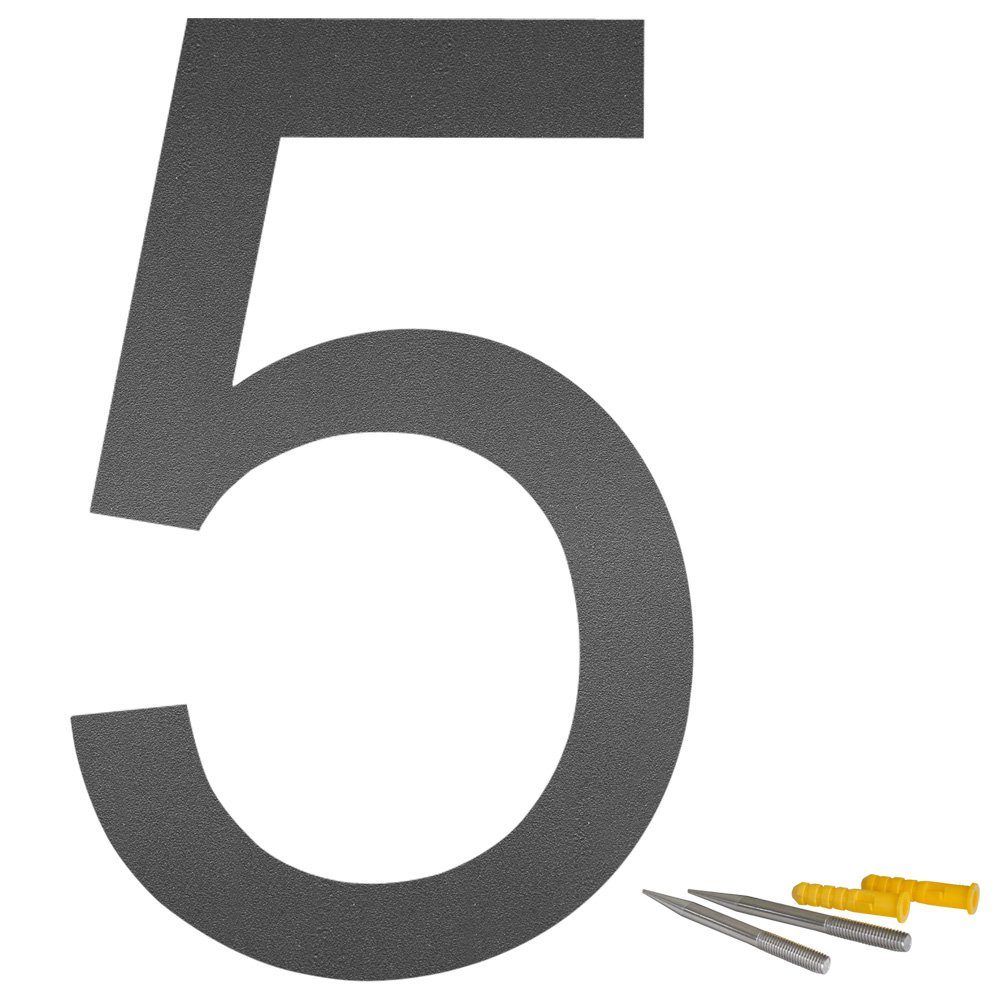 V2Aox Hausnummer Edelstahl Hausnummer Nummer "5" Номери будинківschild Anthrazit Matt 20 cm