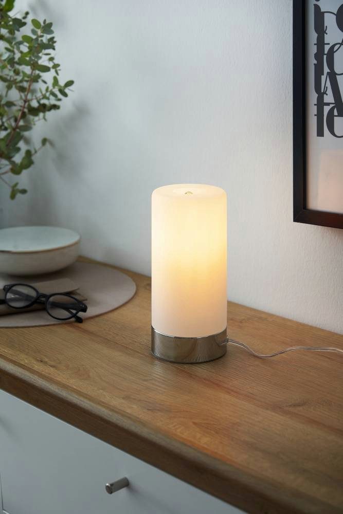 EGLO Tischleuchte DAMASCO 1 Tischlampe, weiß-chrom, günstig online kaufen