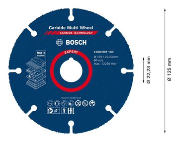 BOSCH Trennscheibe Expert Carbide Multi Wheel, Ø 125 mm, Trennscheibe, 22,23 mm