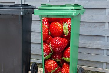 MuchoWow Wandsticker Erdbeere - Obst - Saatgut (1 St), Mülleimer-aufkleber, Mülltonne, Sticker, Container, Abfalbehälter