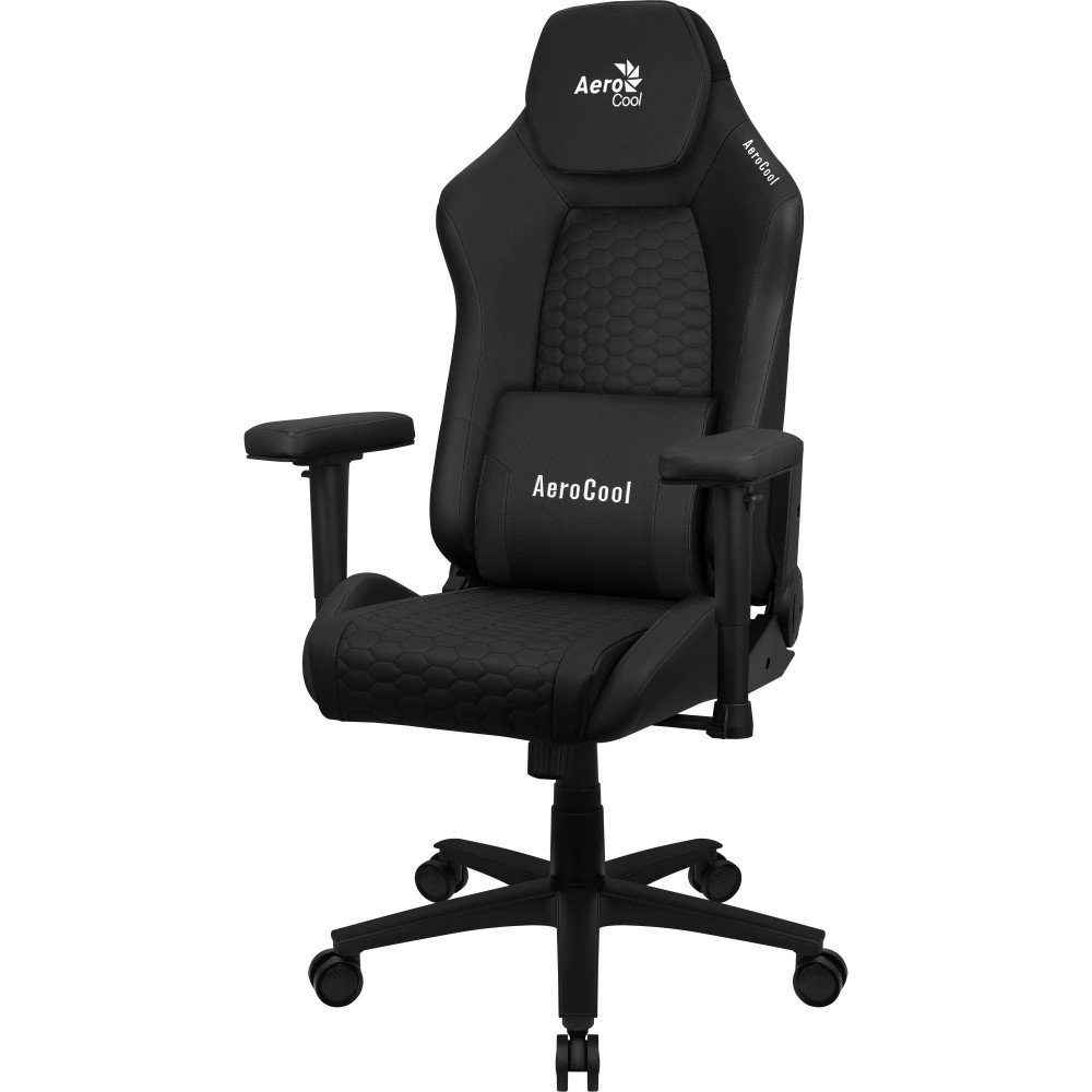 Aerocool Gaming-Stuhl Gaming-Stuhl CROWN Leatherette All Black