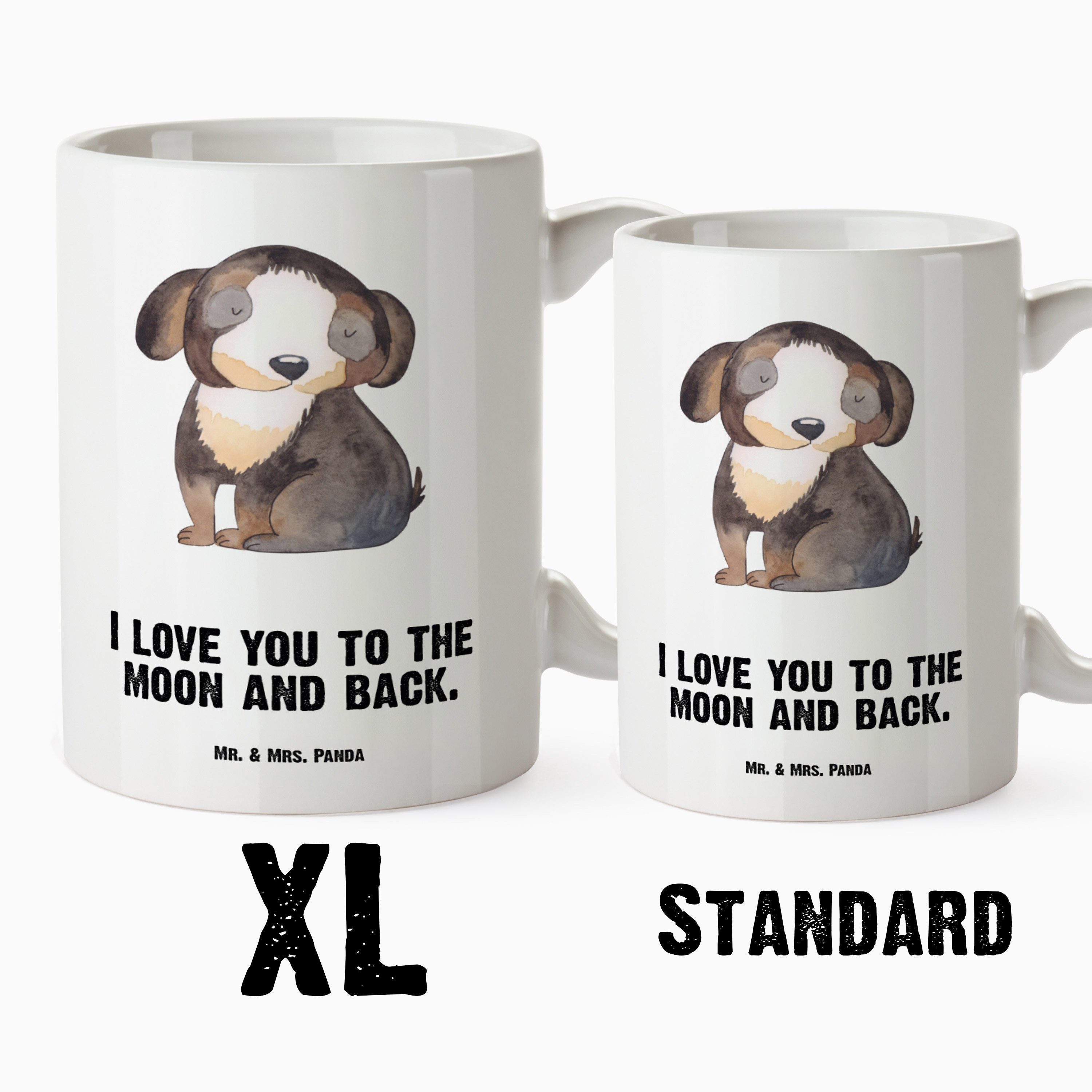 Weiß XL entspannt Mrs. Hund Keramik - Hu, Geschenk, Hundemama, Tasse Tasse Panda Mr. Liebe, - Tierliebhaber, &